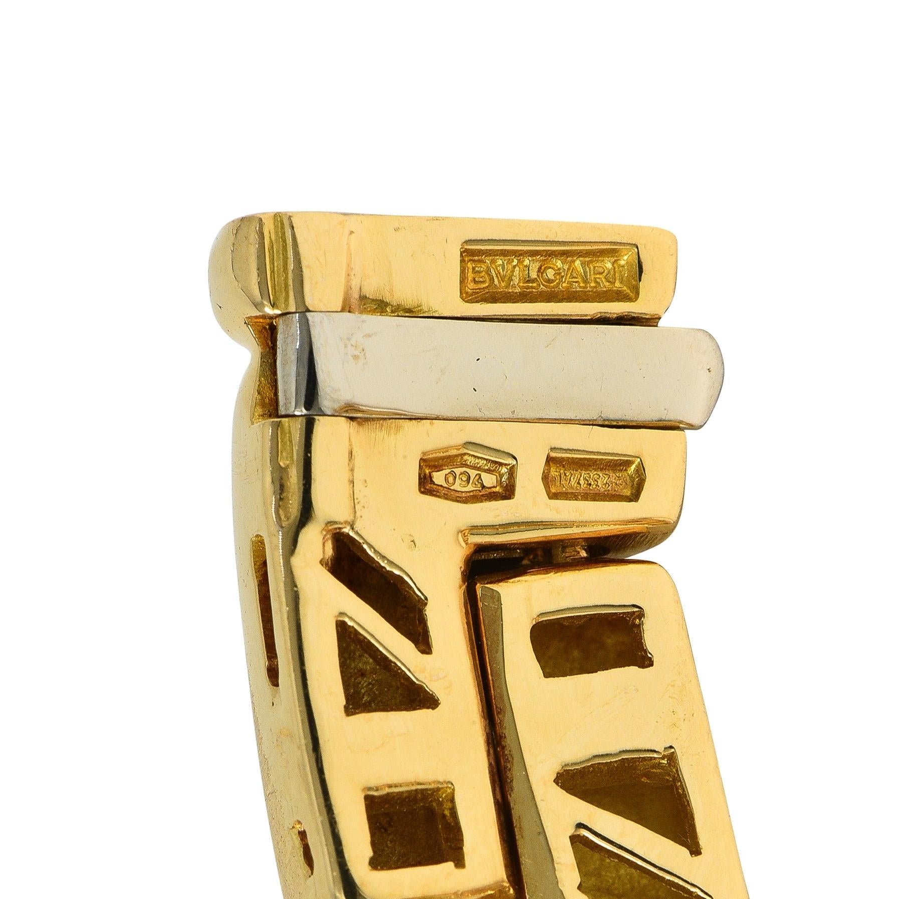 Bulgari 4.50 CTW Diamond 18 Karat Yellow Gold Geometric Vintage Collar Necklace