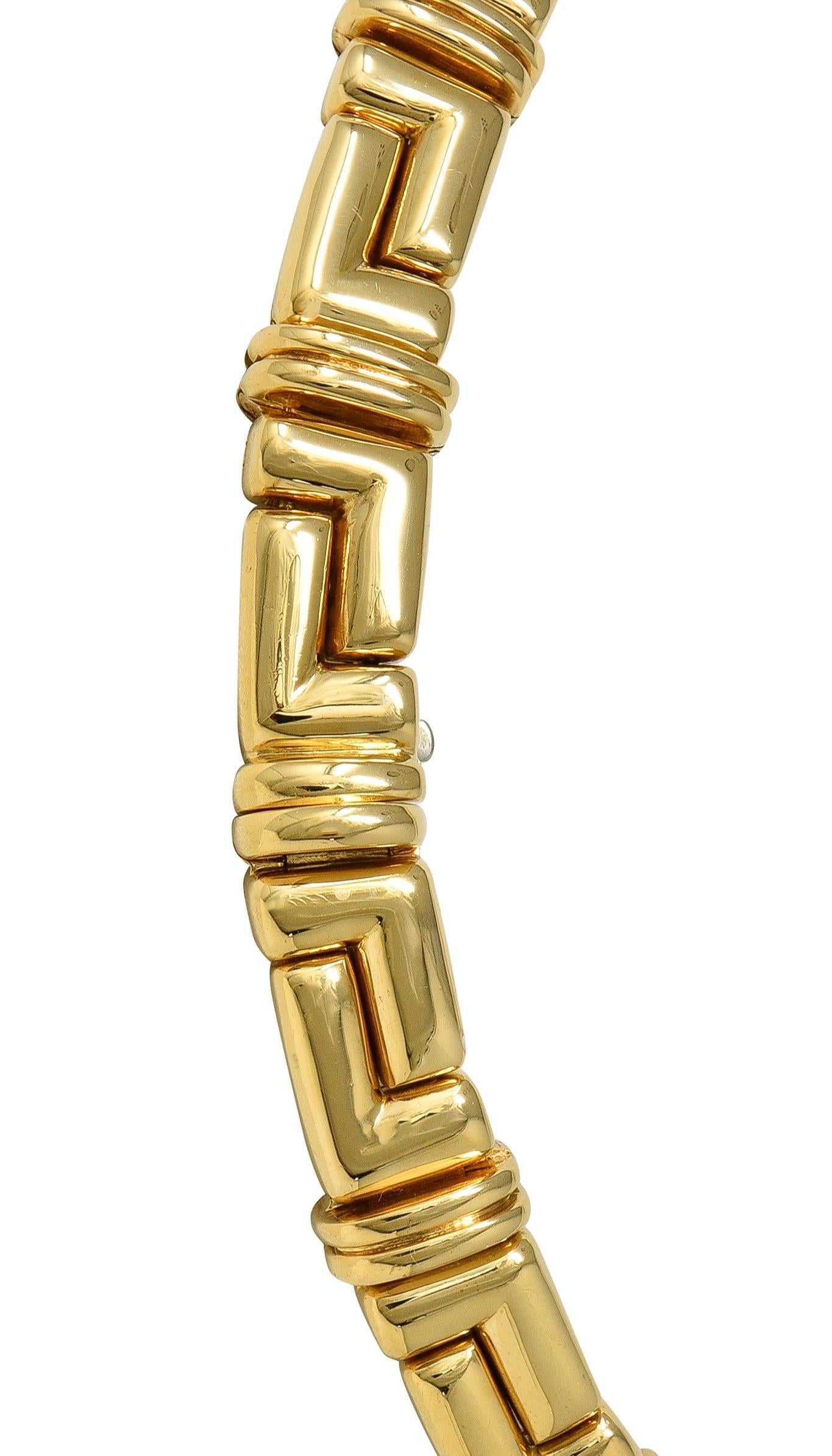 Bulgari 4.50 CTW Diamond 18 Karat Yellow Gold Geometric Vintage Collar Necklace