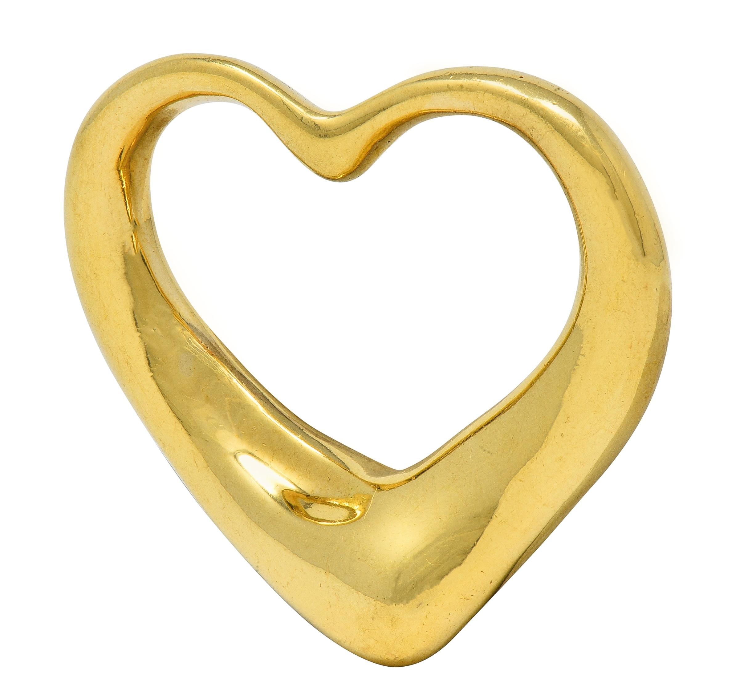 Elsa Peretti Tiffany & Co. 1990's 18K Yellow Gold Vintage Open Heart Pendant