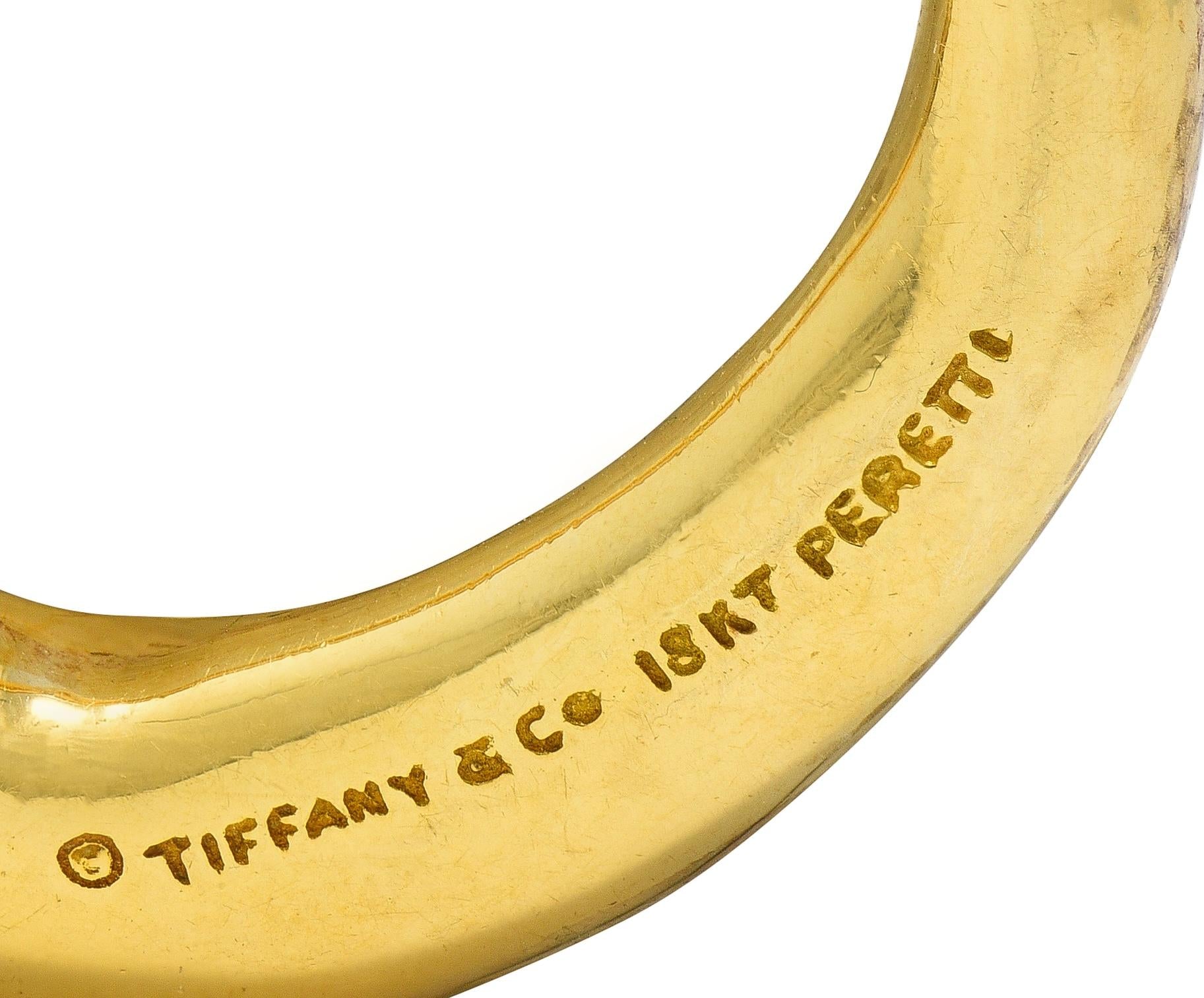 Elsa Peretti Tiffany & Co. 1990's 18K Yellow Gold Vintage Open Heart Pendant