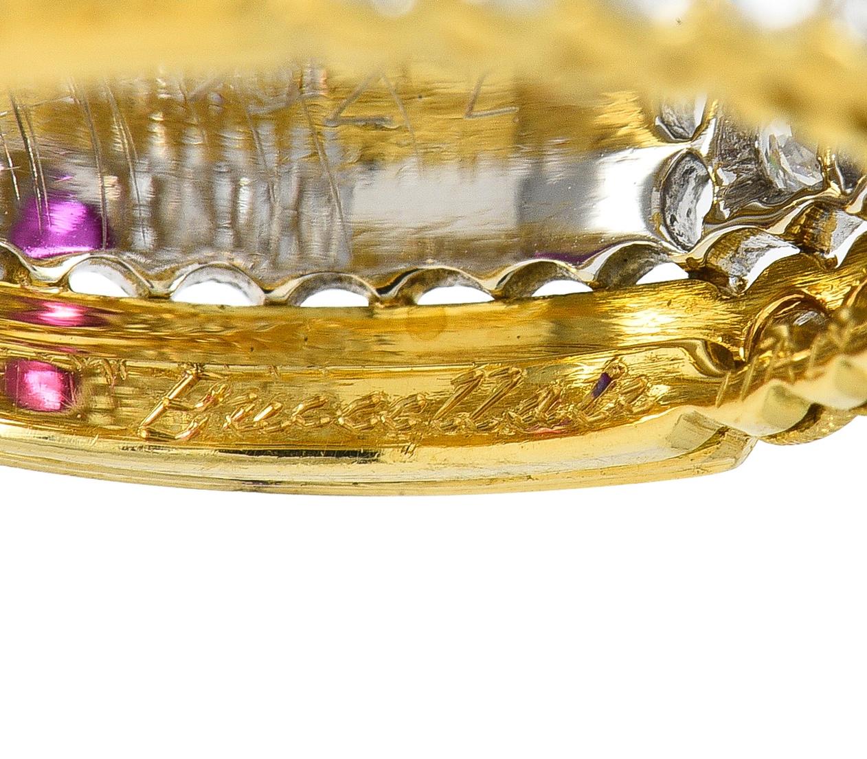 Buccellati Ruby Diamond 18K Yellow Gold Eternelle Vintage Band Ring