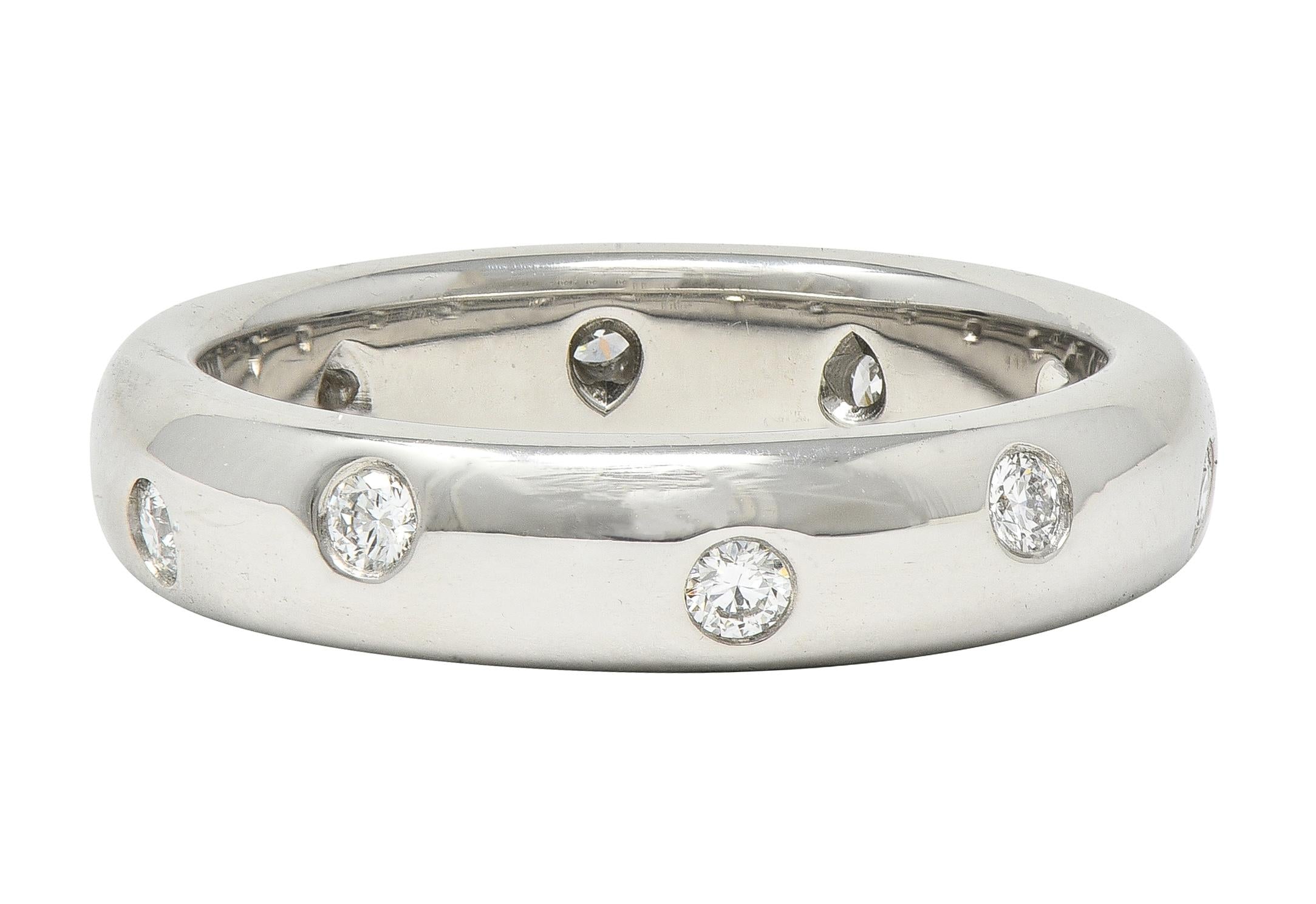 Tiffany & Co. 2000's Diamond Platinum Etoile Band Ring