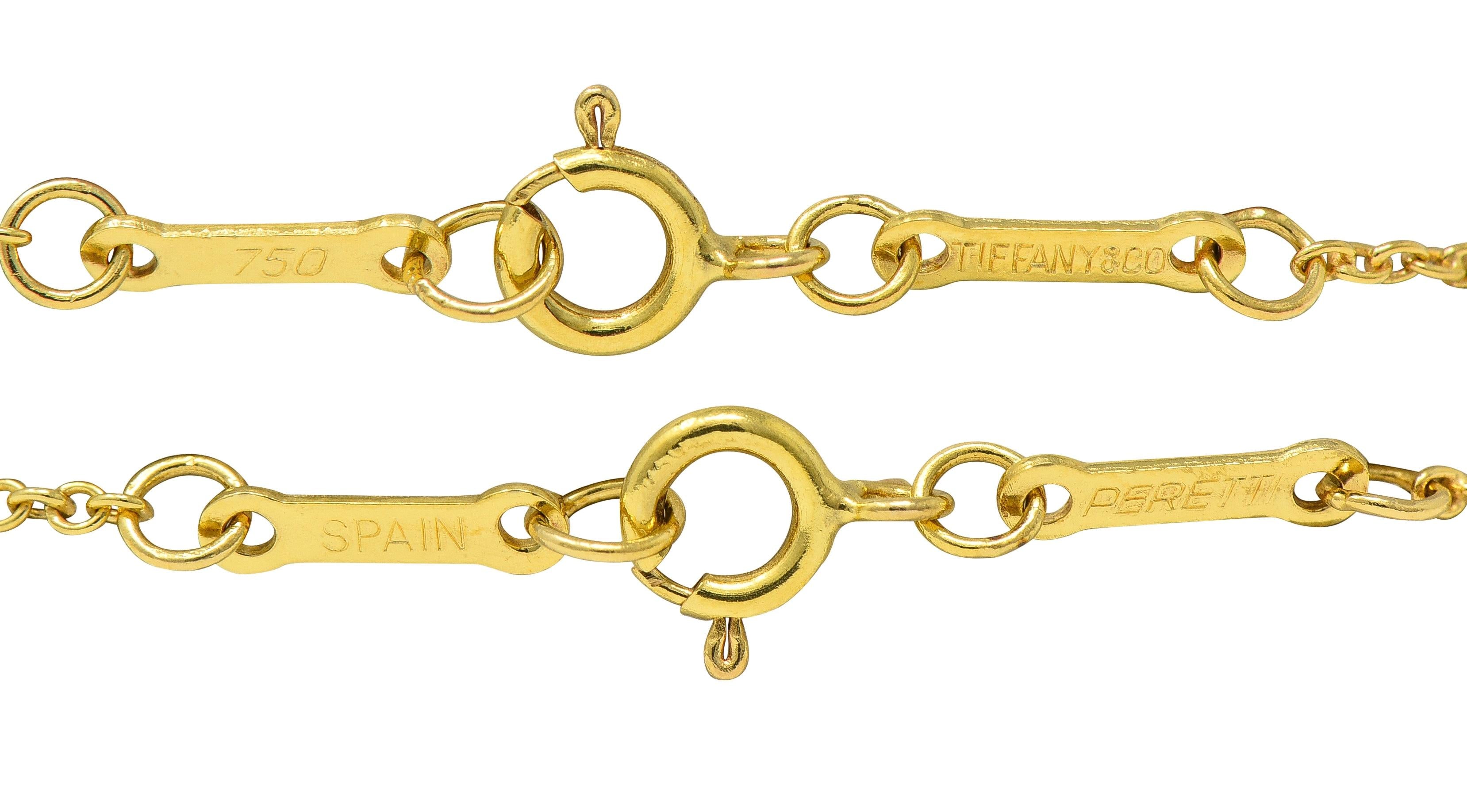 Elsa Peretti Tiffany & Co. 2000's 18K Gold Open Heart Pendant Necklace