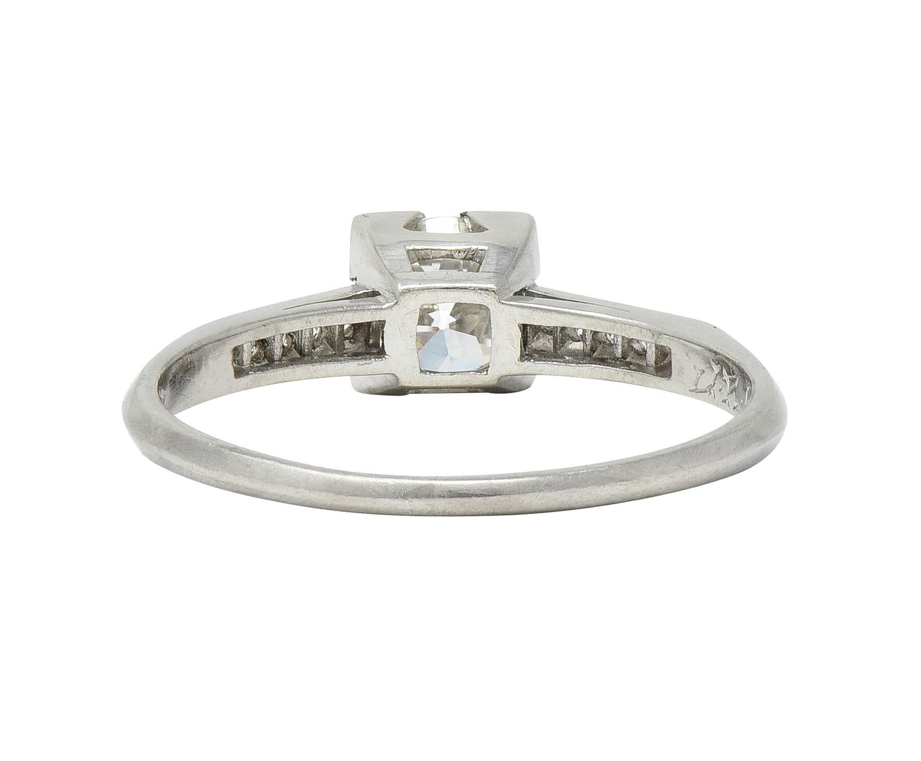 Harber Vintage 0.76 CTW Old European Diamond Platinum Vintage Engagement Ring