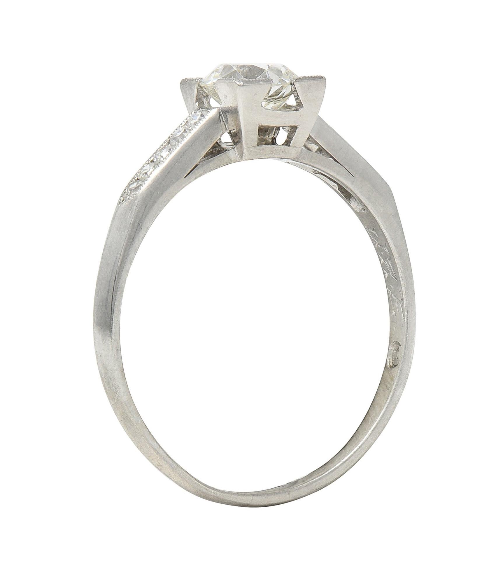 Harber Vintage 0.76 CTW Old European Diamond Platinum Vintage Engagement Ring