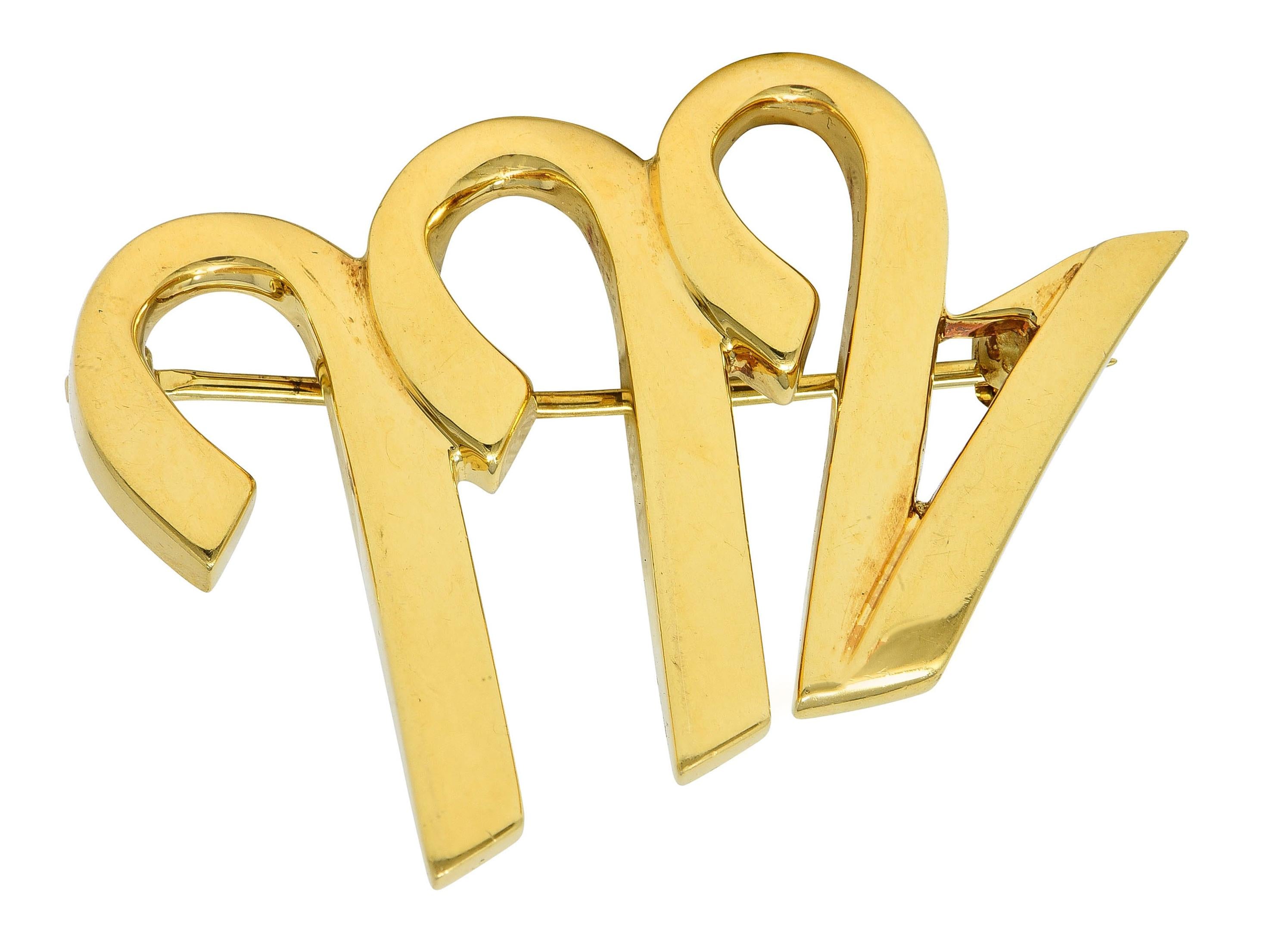 Paloma Picasso Tiffany & Co. 1990's 18 Karat Gold Vintage Scorpio Zodiac Brooch