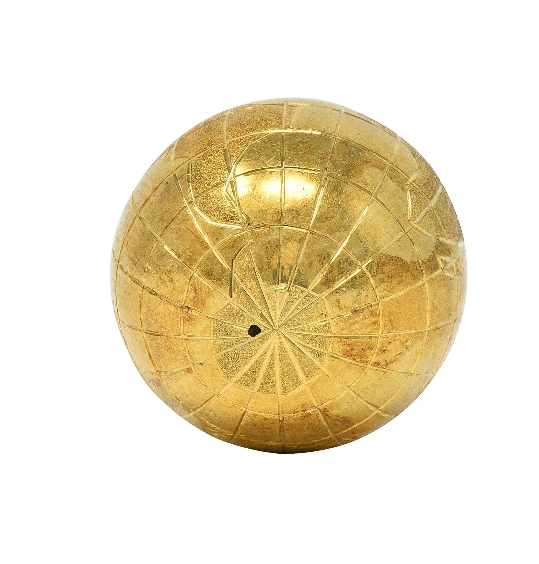 1950's 14 Karat Yellow Gold Vintage Globe Charm