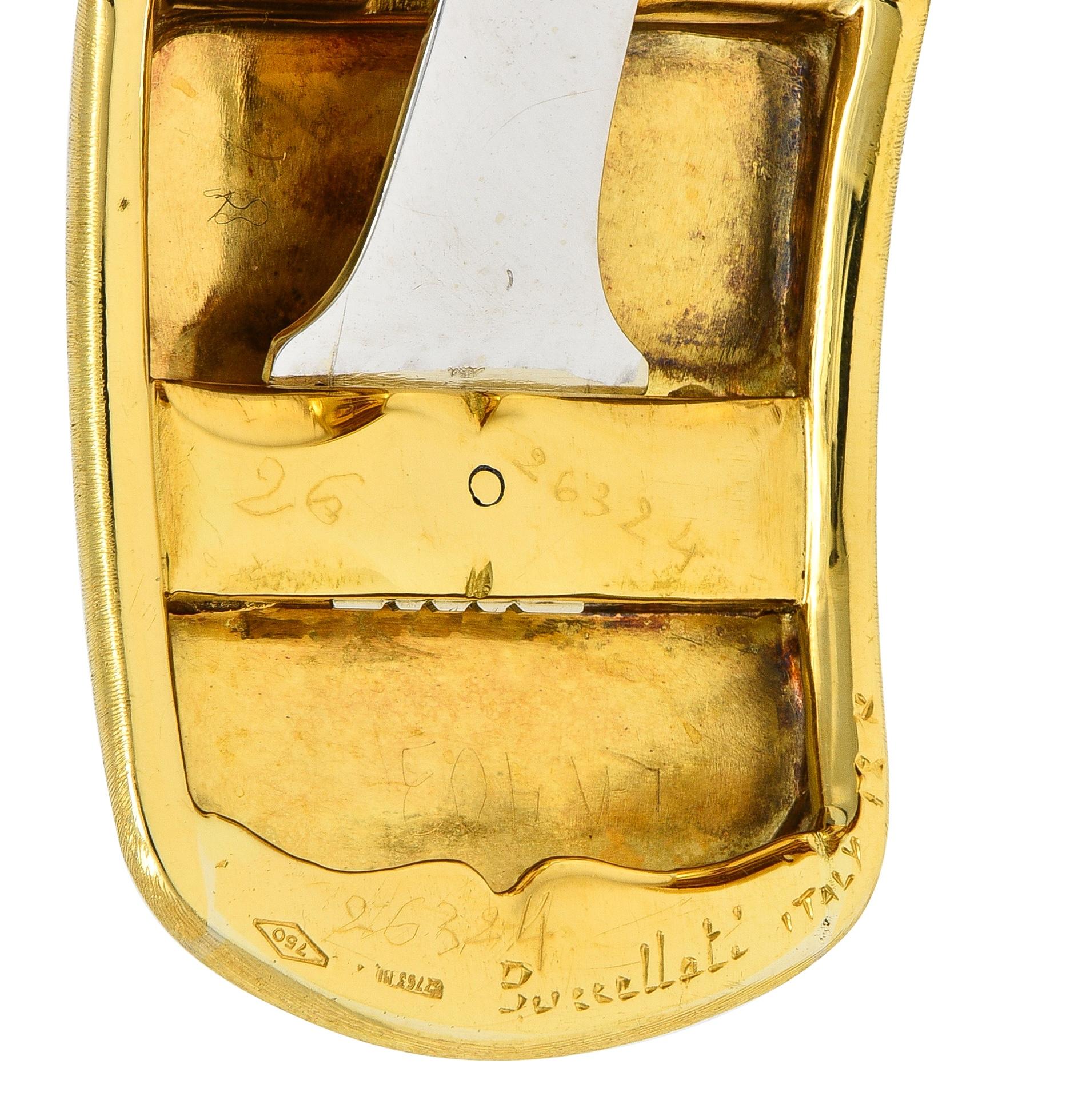 Buccellati 1980's Ruby 11.20 CTW 18K Two-Tone Gold Vintage Macri Cuff Bracelet