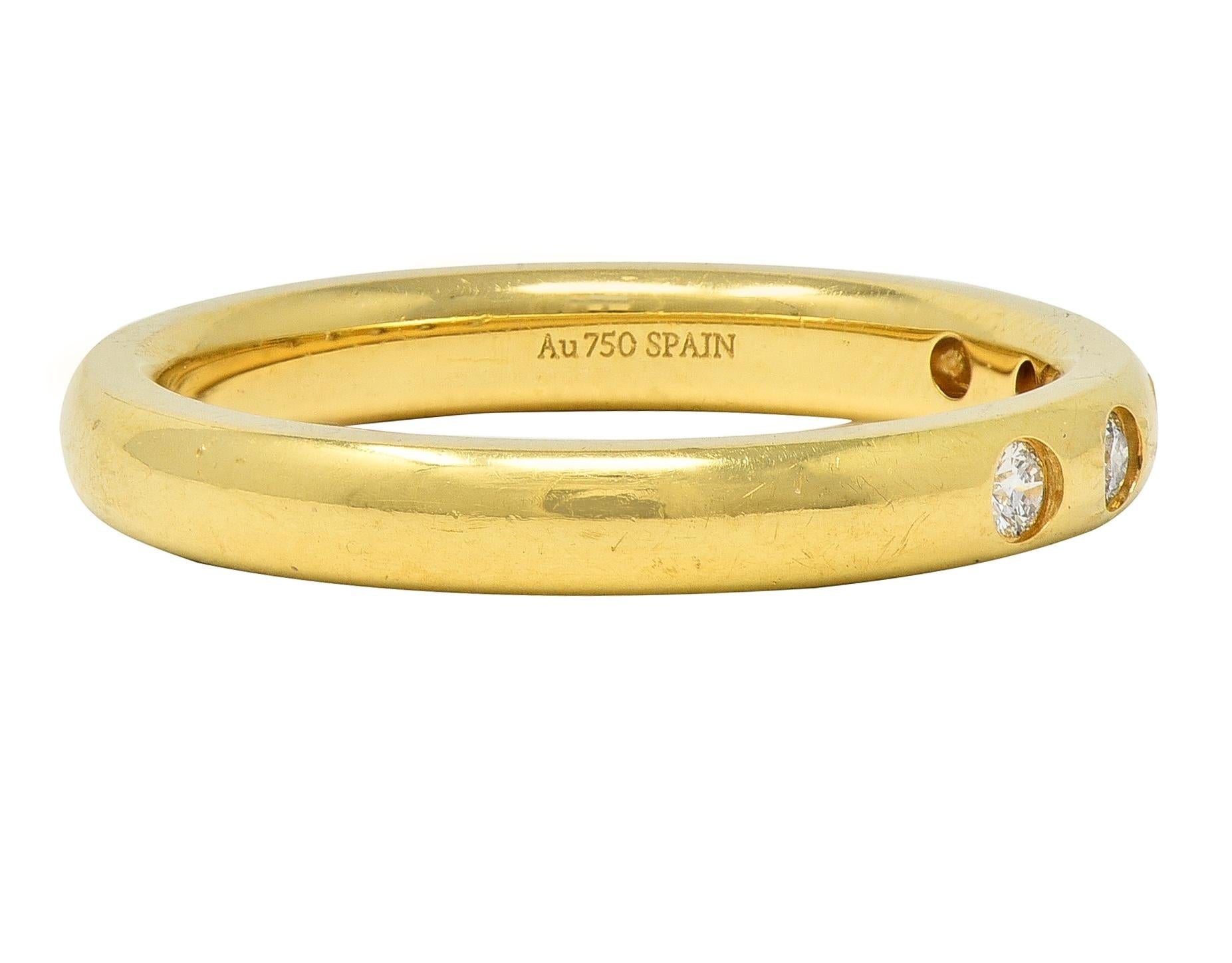 Elsa Peretti Tiffany & Co. 2000's Diamond 18K Yellow Gold Flush Set Band Ring