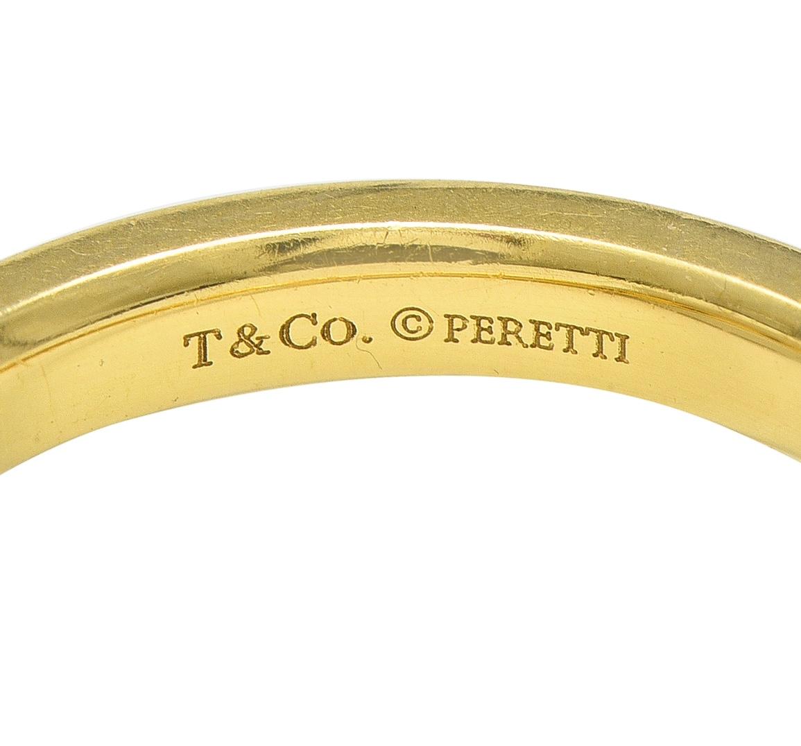 Elsa Peretti Tiffany & Co. 2000's Diamond 18K Yellow Gold Flush Set Band Ring