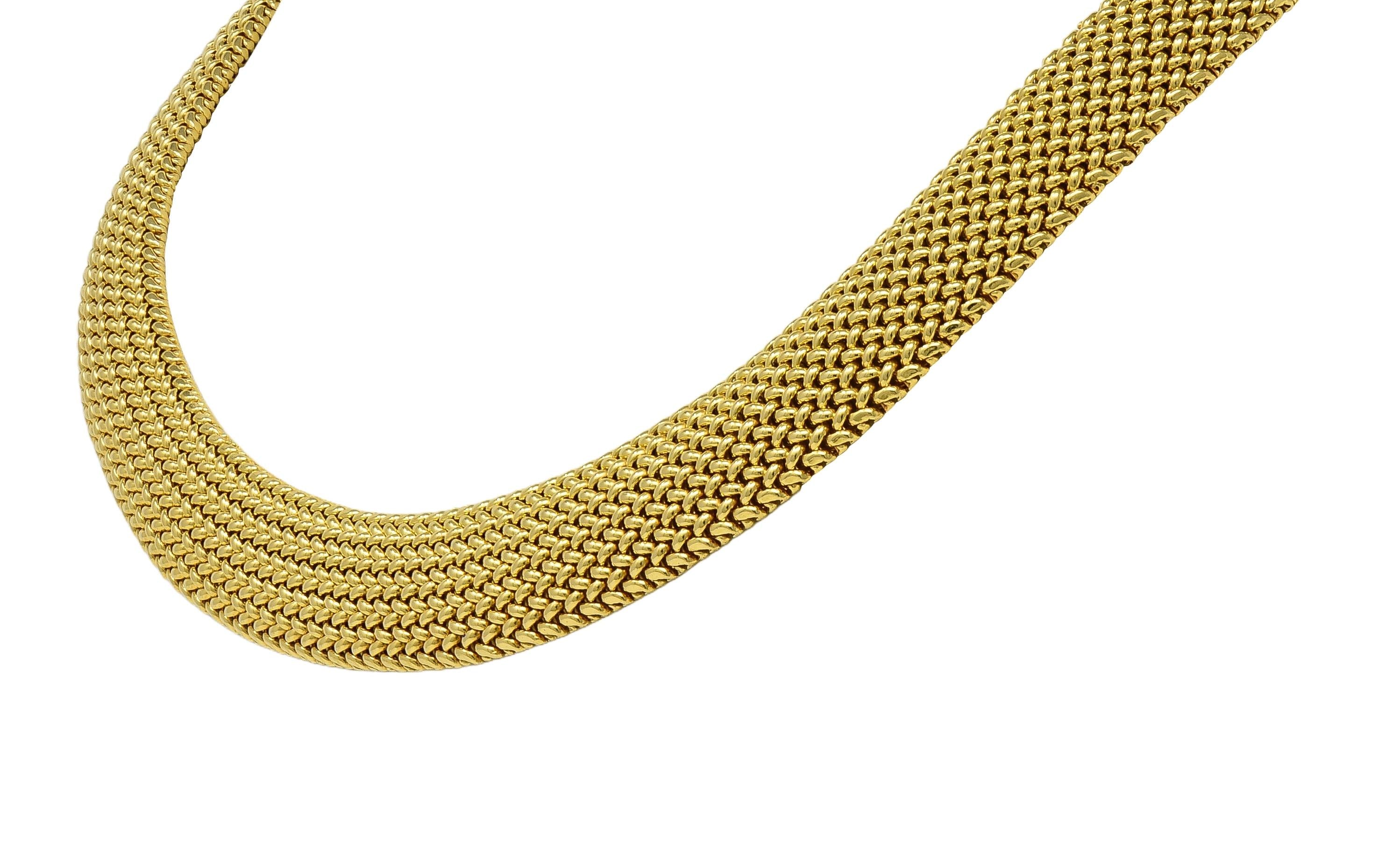 Tiffany & Co. 2000's 18 Karat Yellow Gold Vintage Somerset Woven Collar Necklace