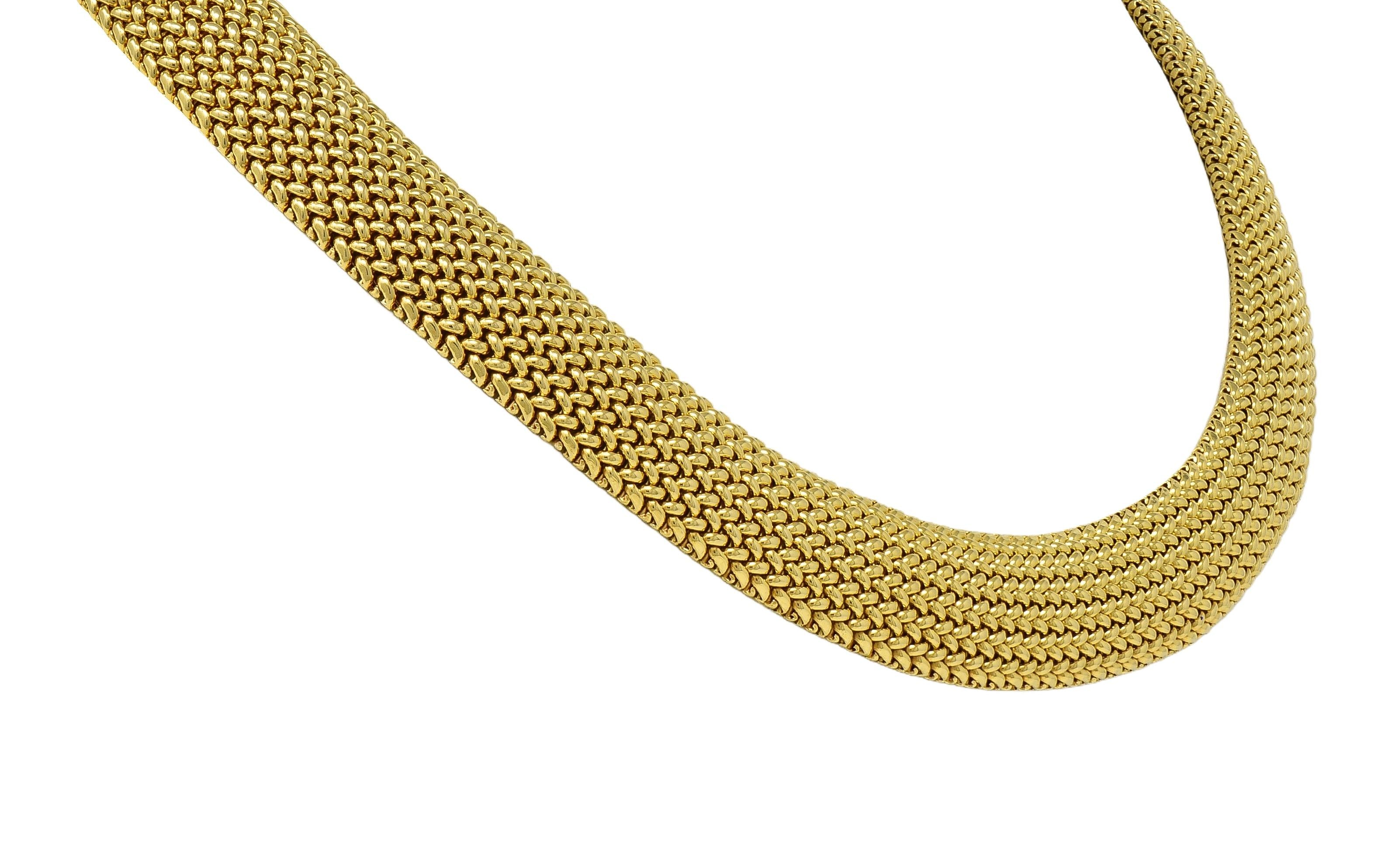 Tiffany & Co. 2000's 18 Karat Yellow Gold Vintage Somerset Woven Collar Necklace