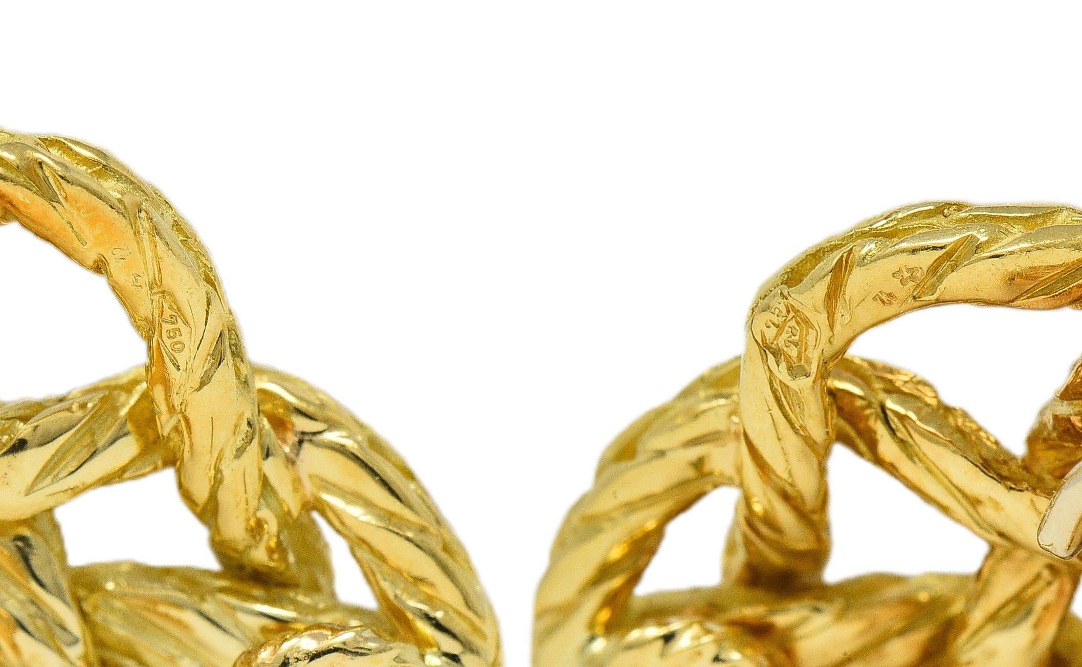 Buccellati 1990's 18K Gold Vintage Woven Knotted Day-To-Night Earrings