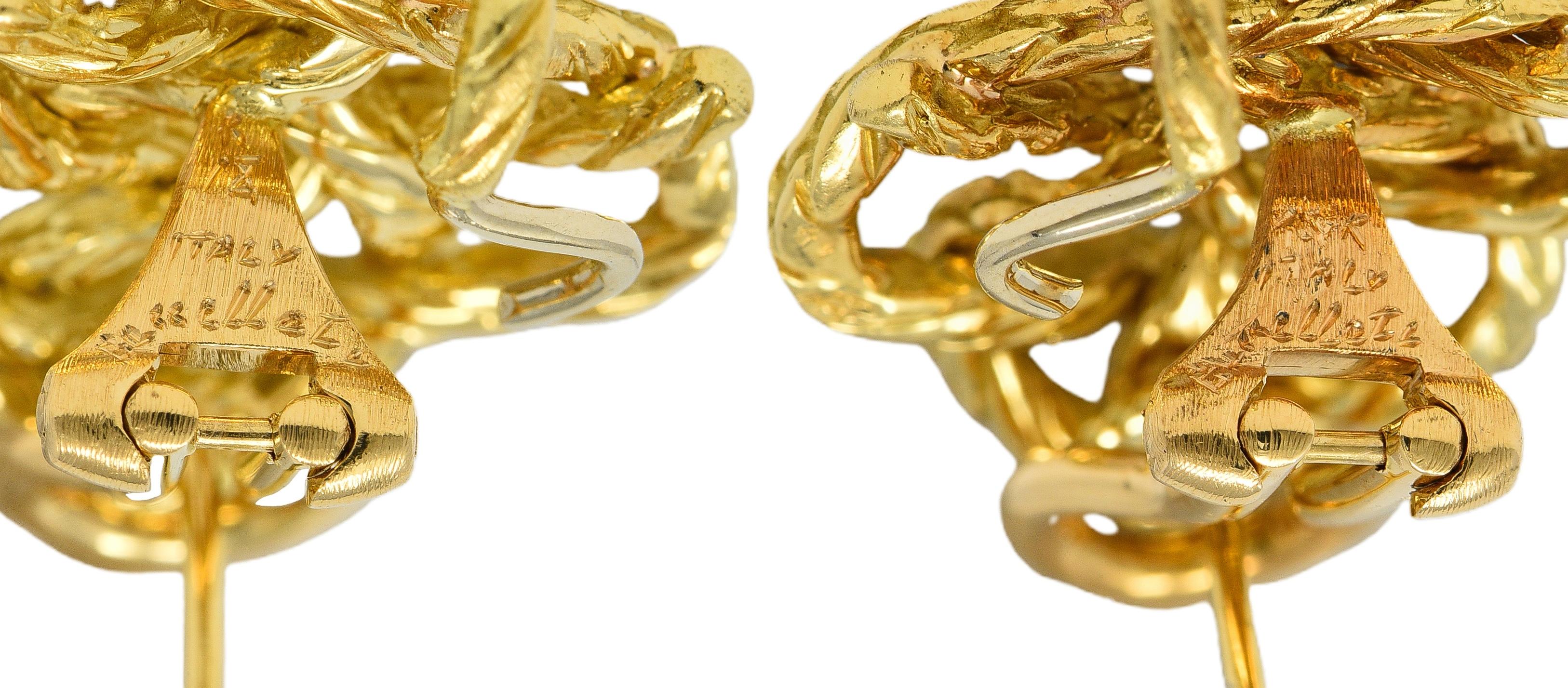 Buccellati 1990's 18K Gold Vintage Woven Knotted Day-To-Night Earrings