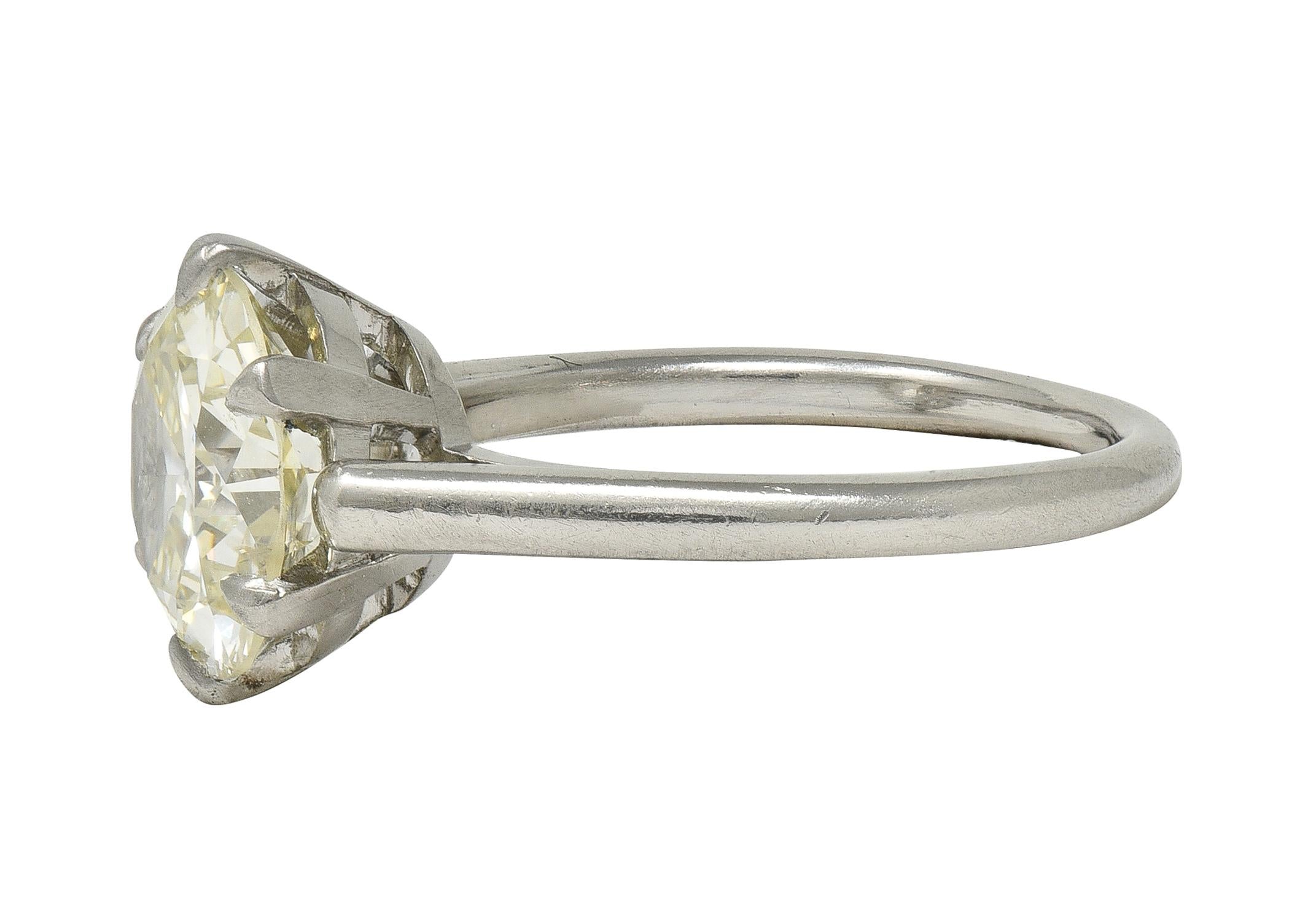 Mid-Century 2.64 CTW Diamond Platinum Vintage Solitaire Engagement Ring GIA