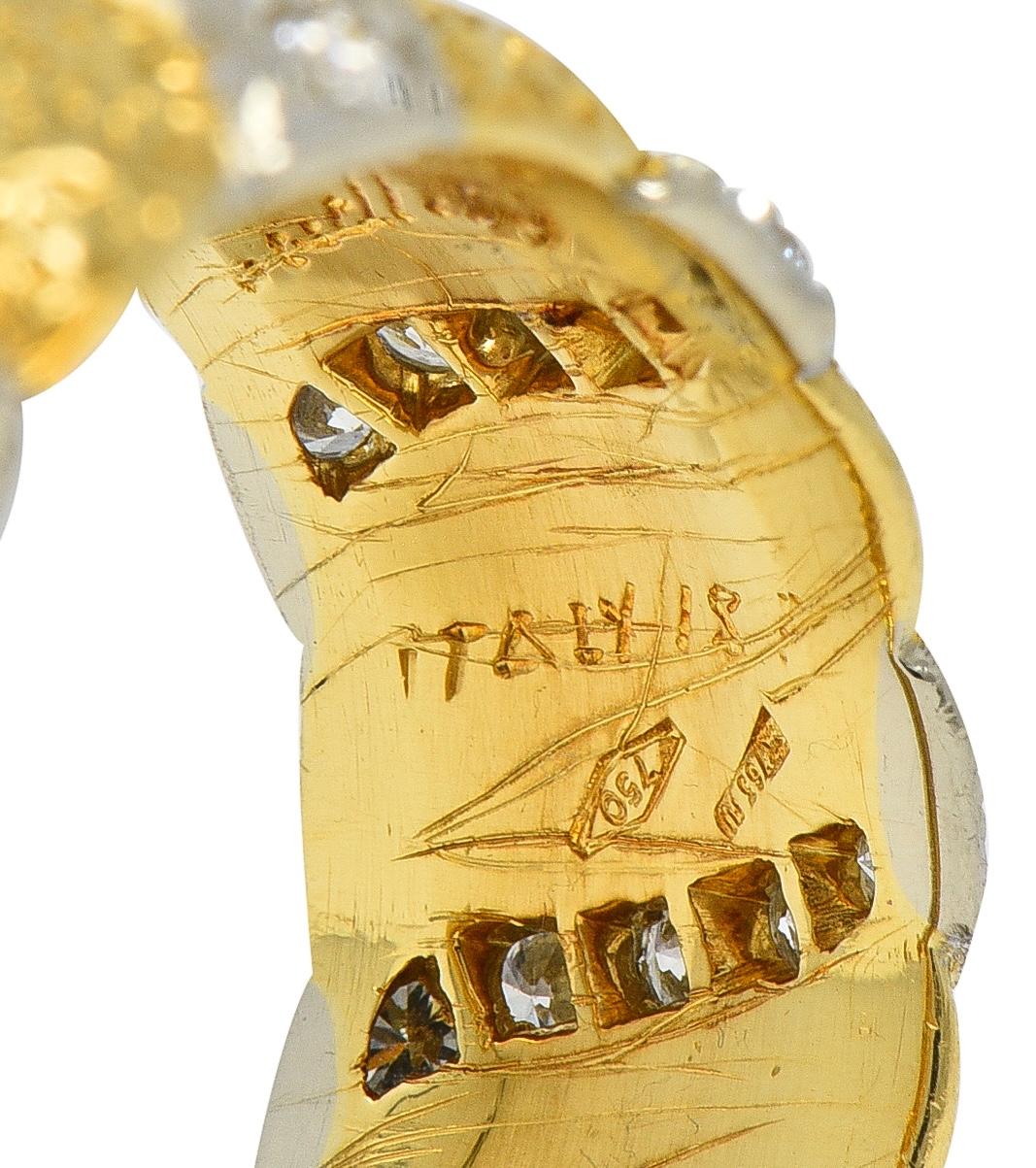 Buccellati 1980's 1.20 CTW Diamond 18K Gold Eternelle Textured Vintage Band Ring