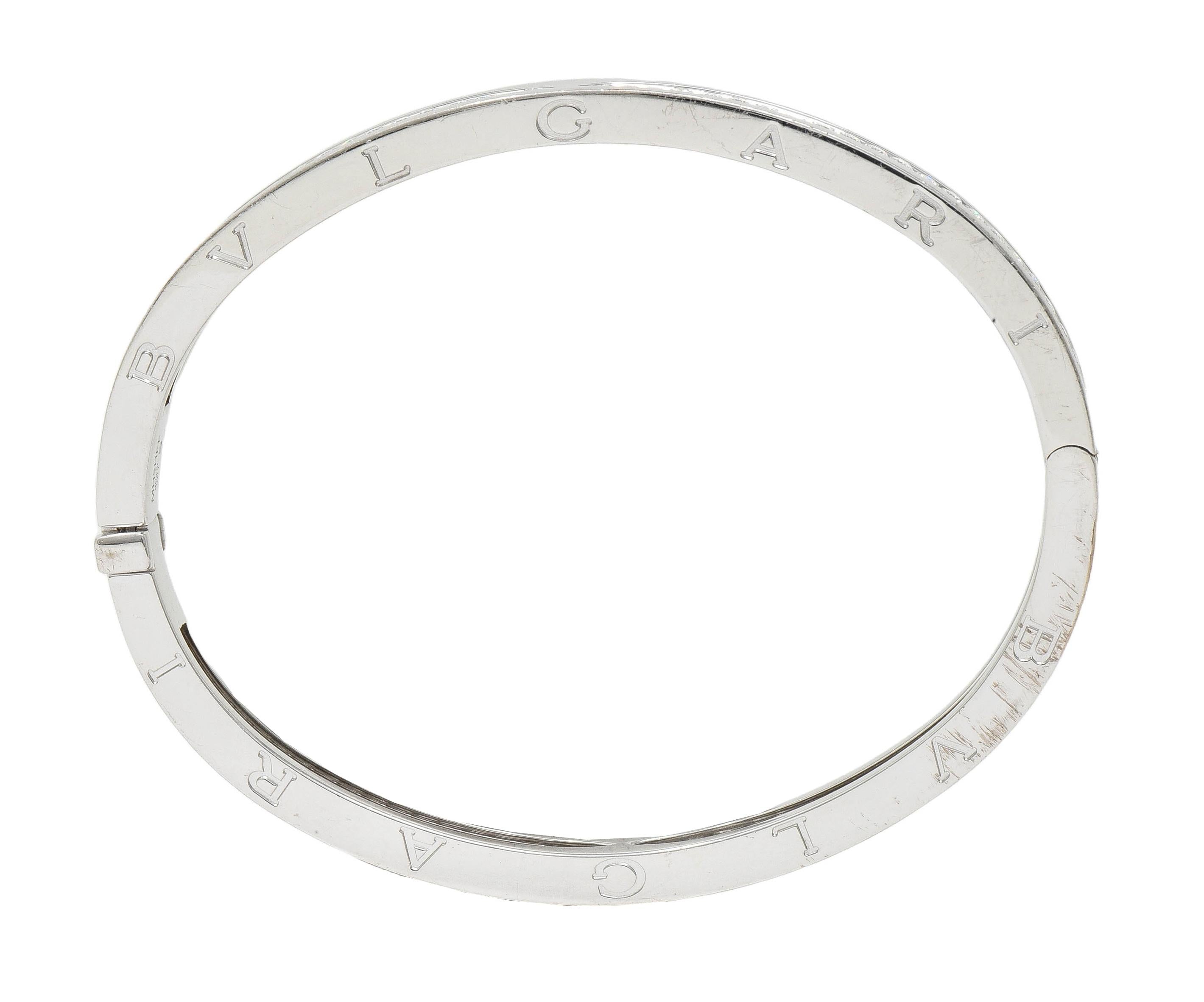 Bulgari Contemporary 1.44 CTW Diamond 18 Karat White Gold BZero1 Bangle Bracelet