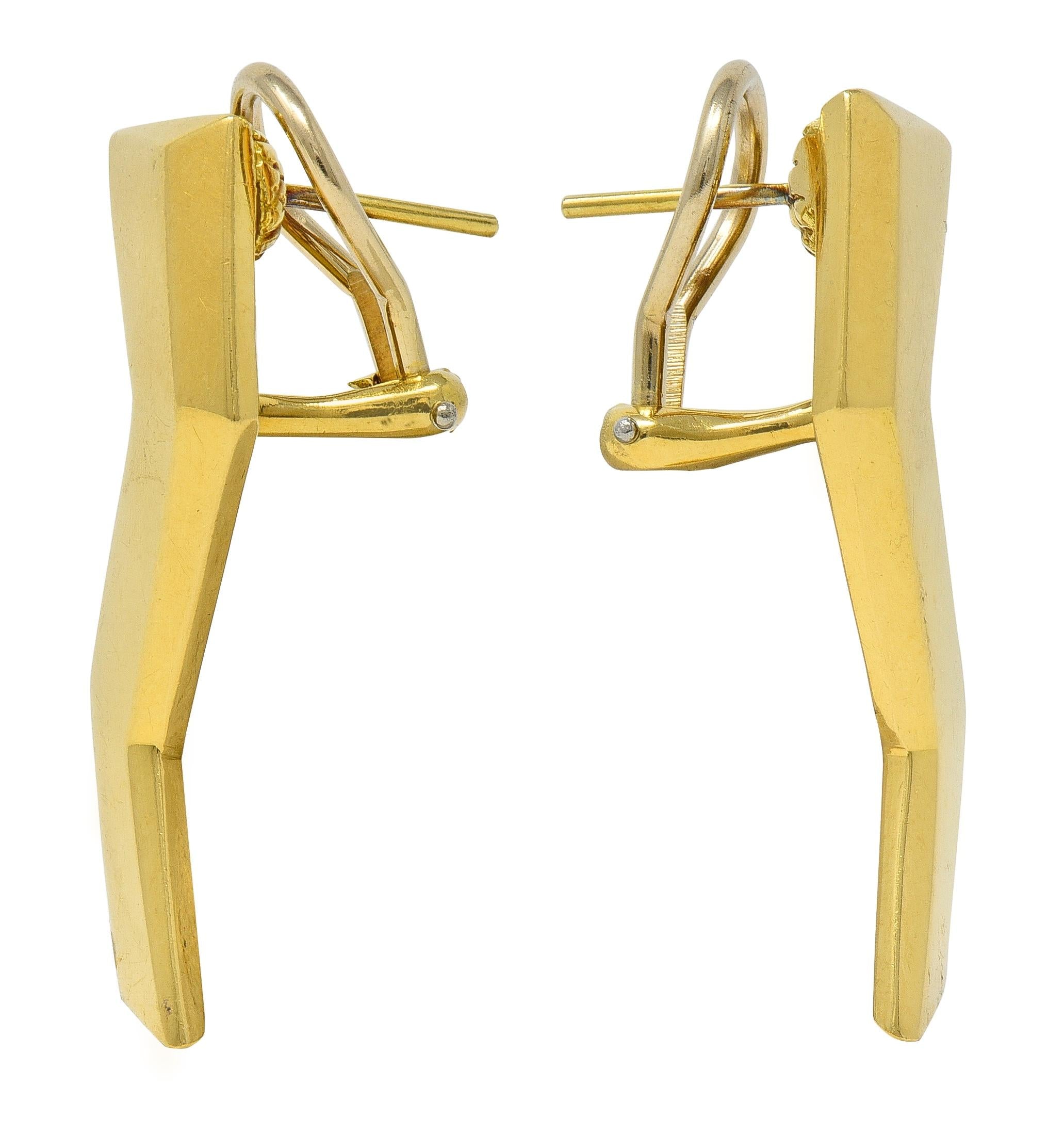 Paloma Picasso Tiffany & Co. 1985 18 Karat Gold Vintage Lightning Bolt Earrings