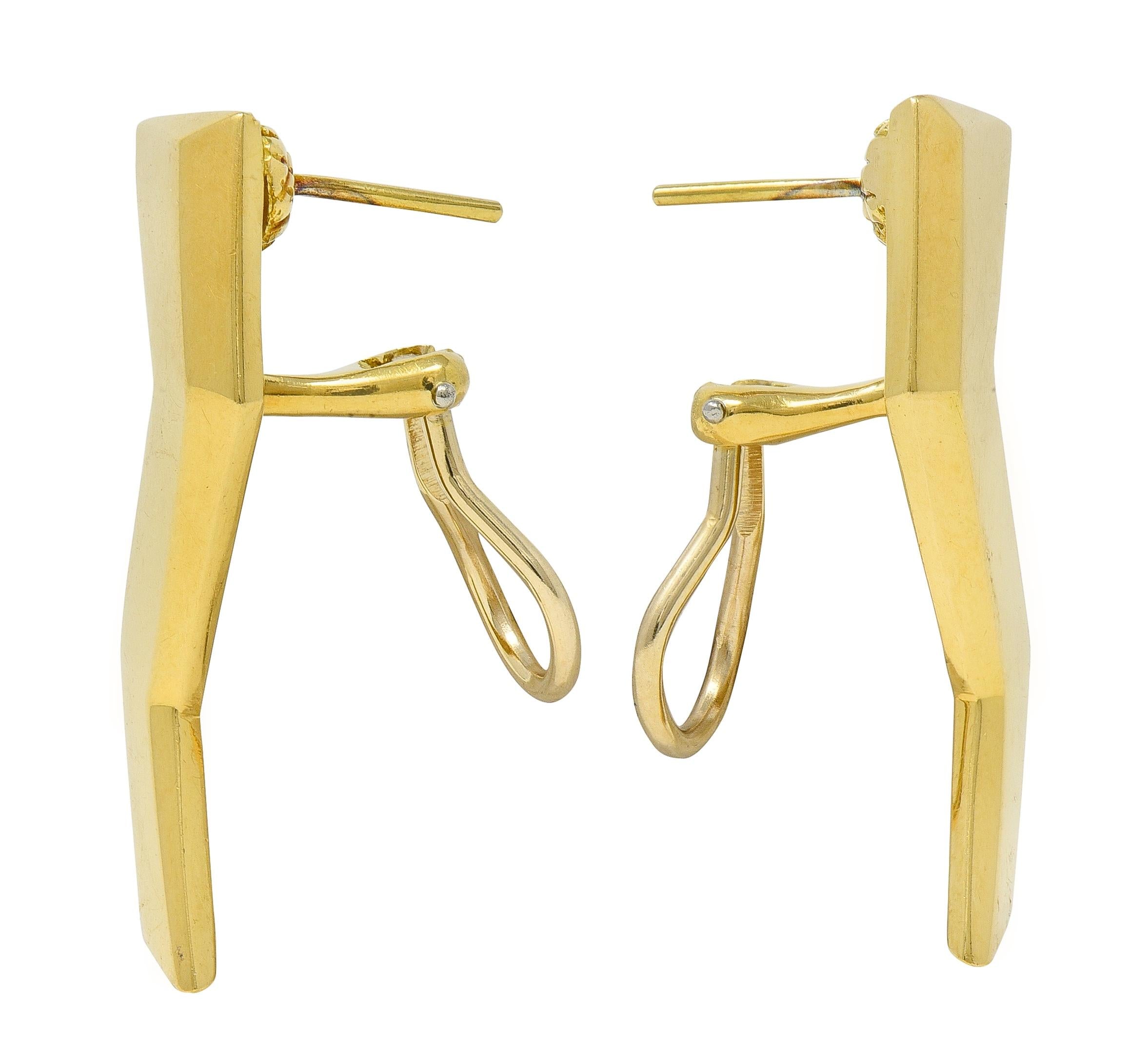 Paloma Picasso Tiffany & Co. 1985 18 Karat Gold Vintage Lightning Bolt Earrings