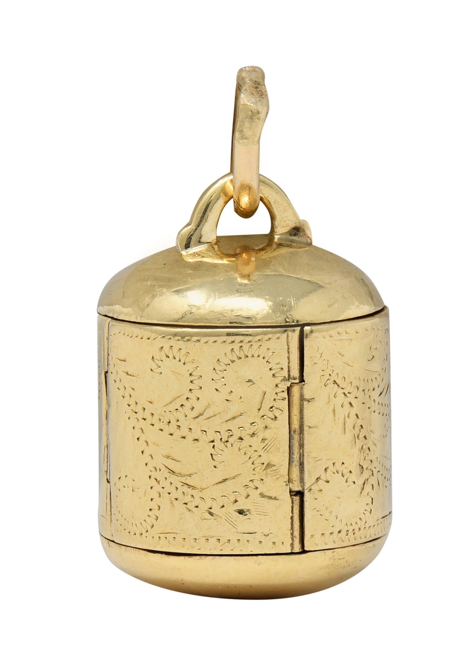 1940's 14 Karat Yellow Gold Vintage Folding Locket Album Charm