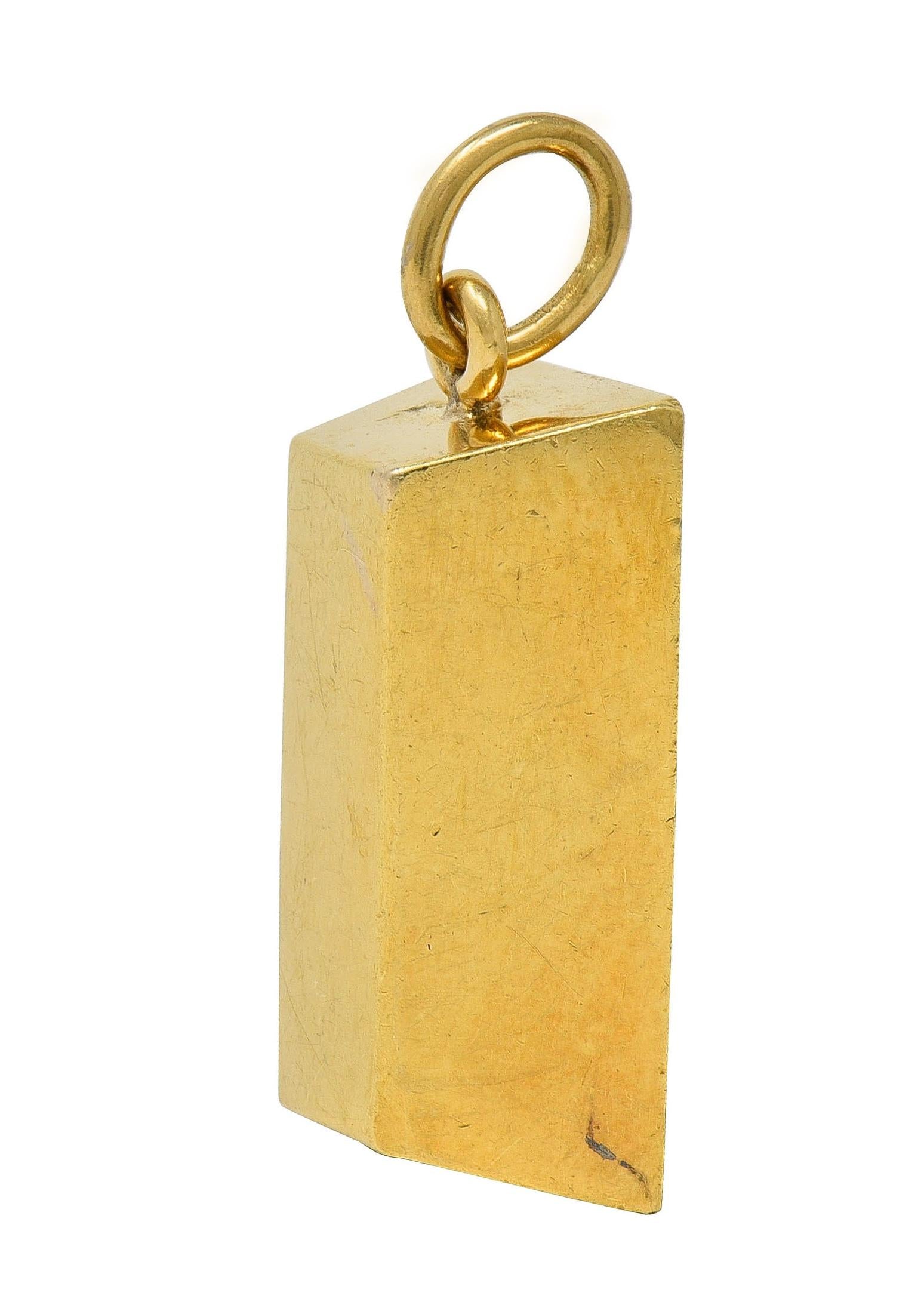 Cartier 1970's 18 Karat Yellow Gold Vintage 1 Ounce Gold Bar Ingot Pendant Charm