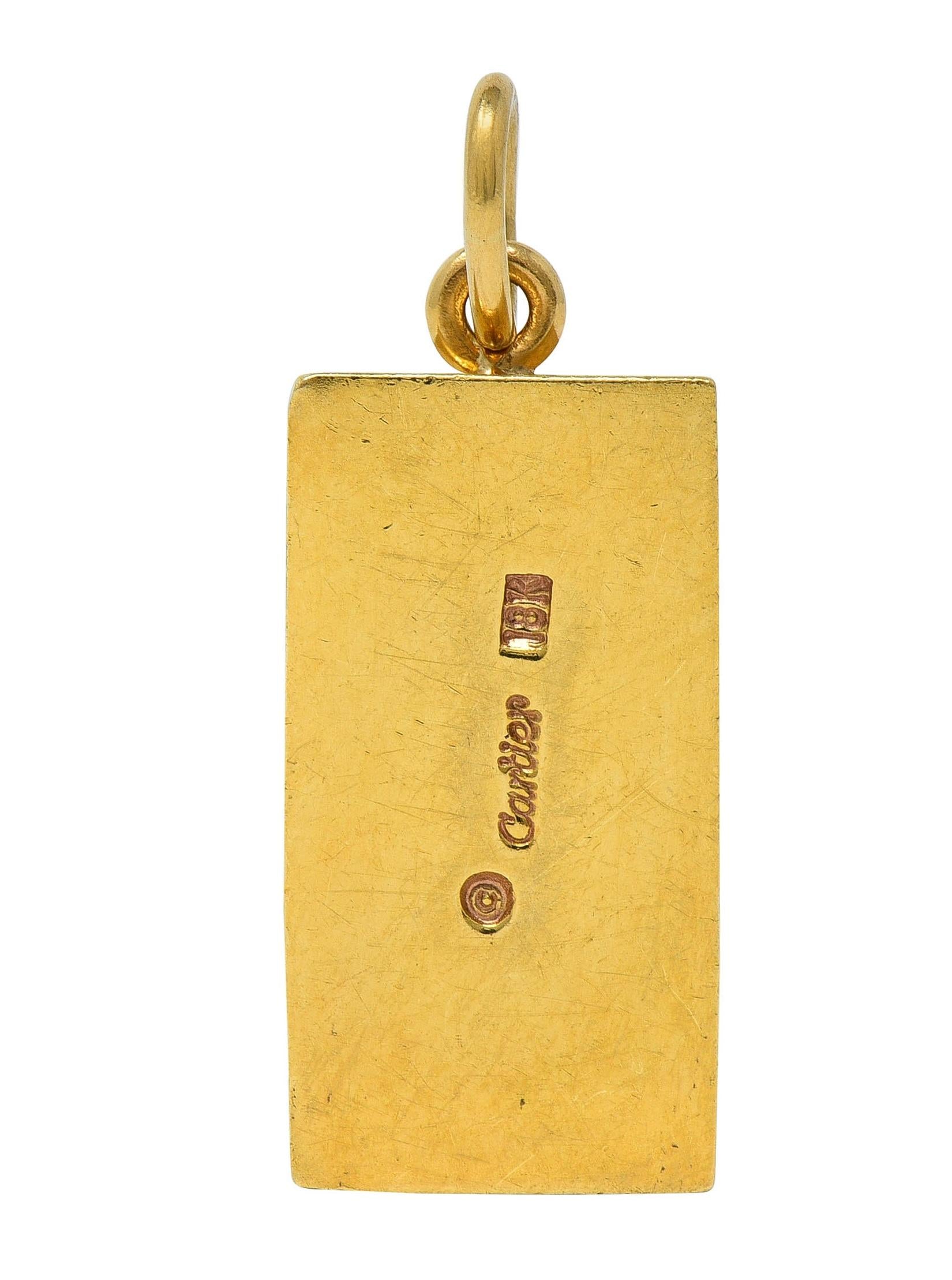 Cartier 1970's 18 Karat Yellow Gold Vintage 1 Ounce Gold Bar Ingot Pendant Charm