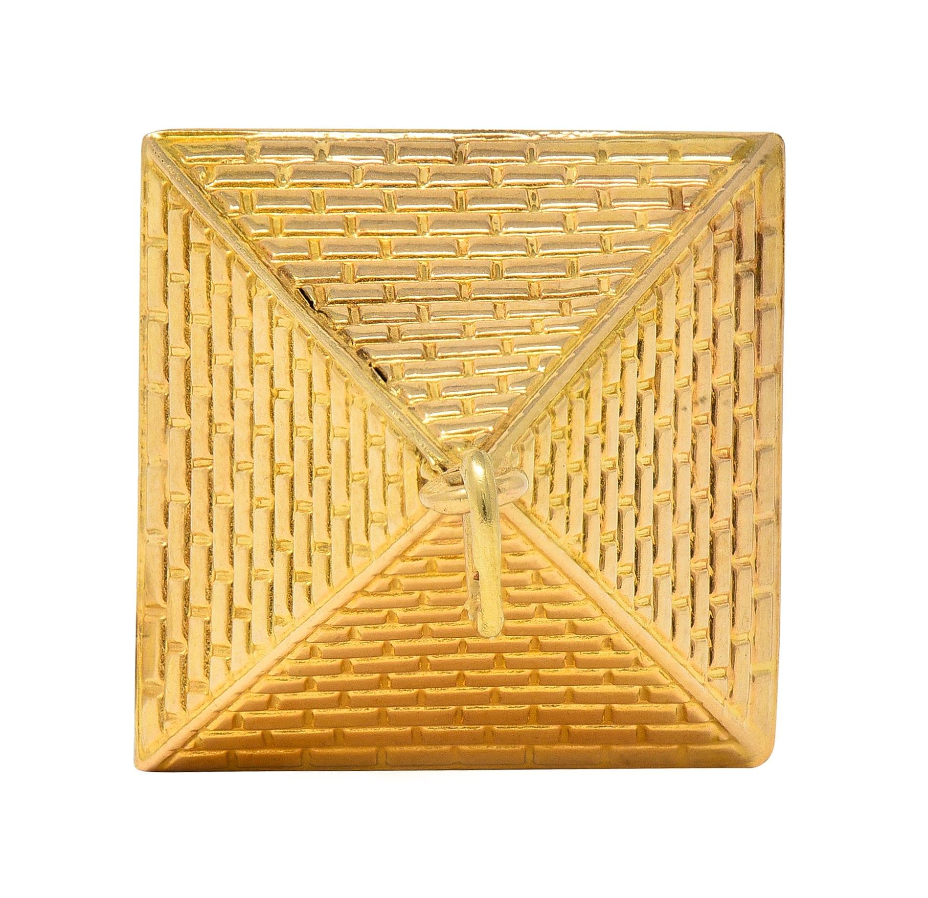 1960's 18 Karat Yellow Gold Vintage Egyptian Pyramid Pendant Charm