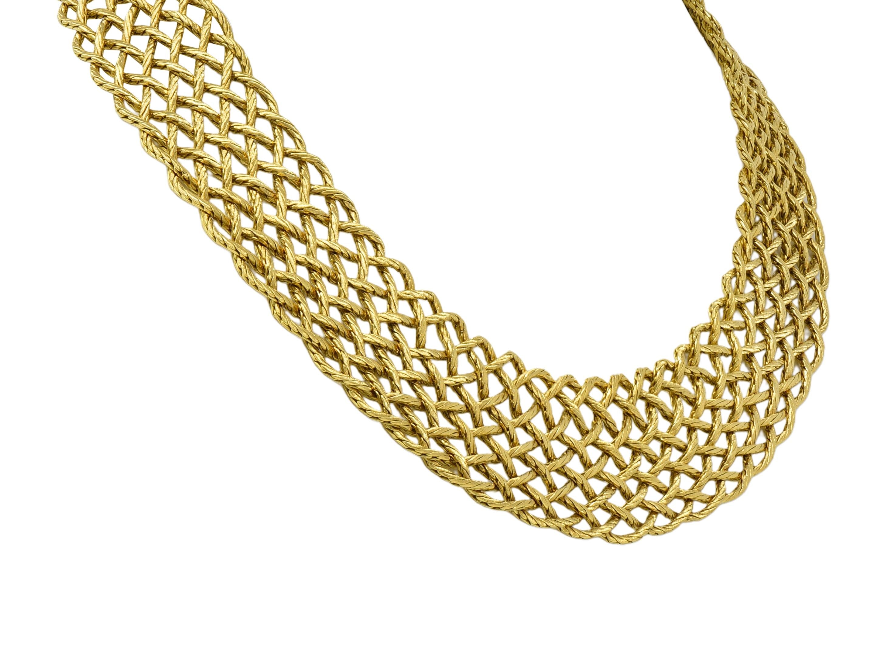 Buccellati 18 Karat Yellow Gold Vintage Woven Crepe de Chine Collar Necklace