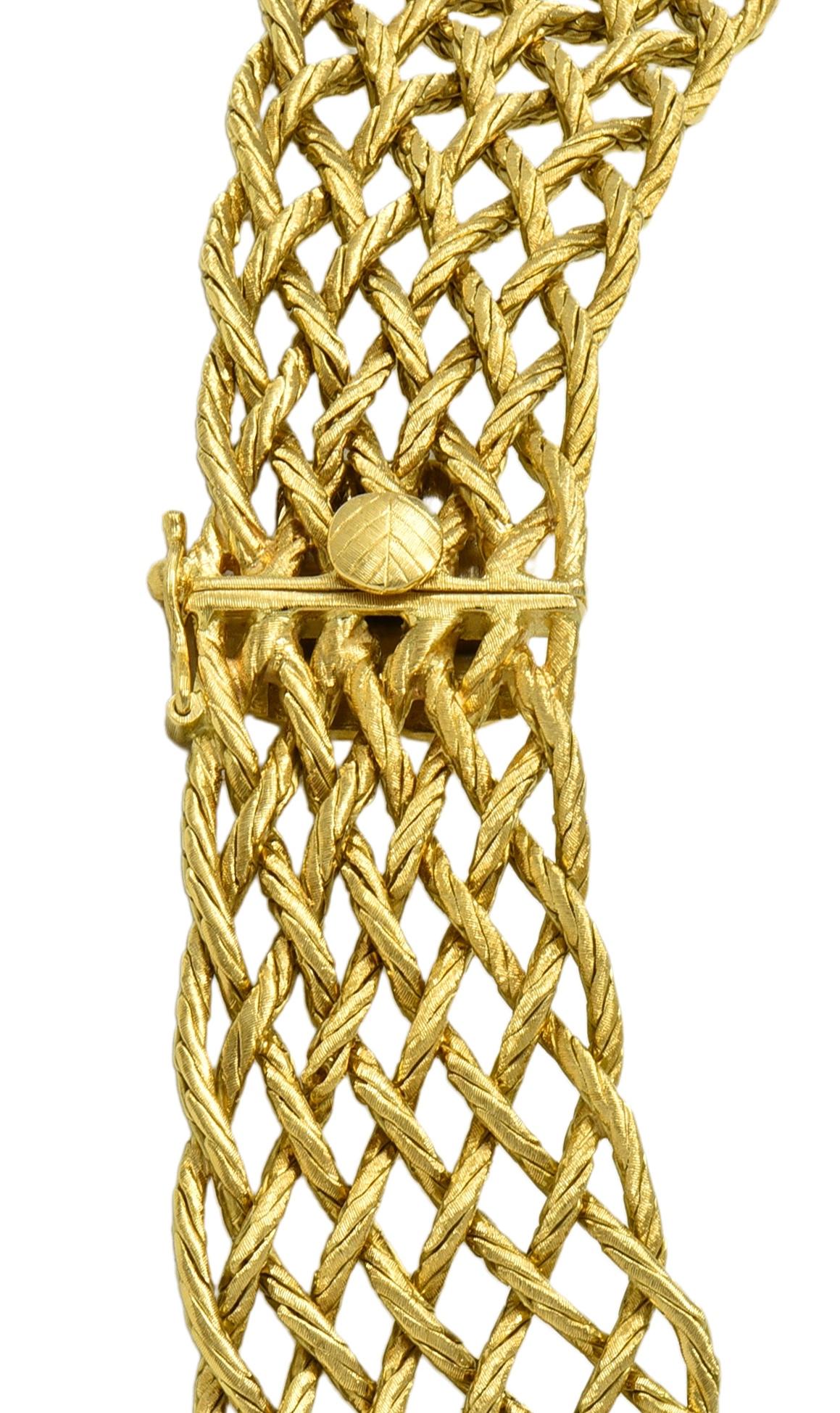 Buccellati 18 Karat Yellow Gold Vintage Woven Crepe de Chine Collar Necklace