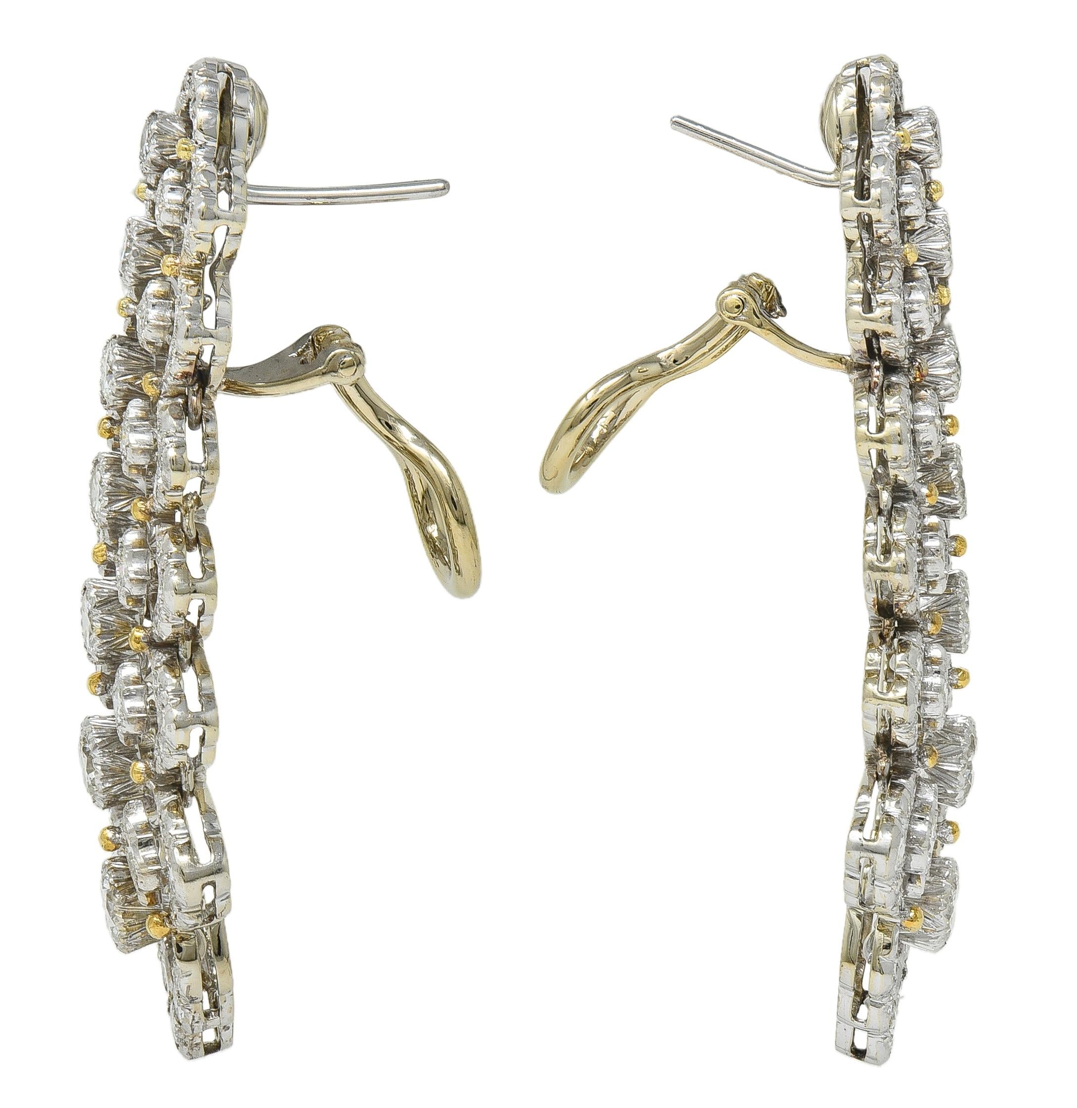 Buccellati 4.50 CTW Diamond 18 Karat Two-Tone Gold Chandelier Drop Earring