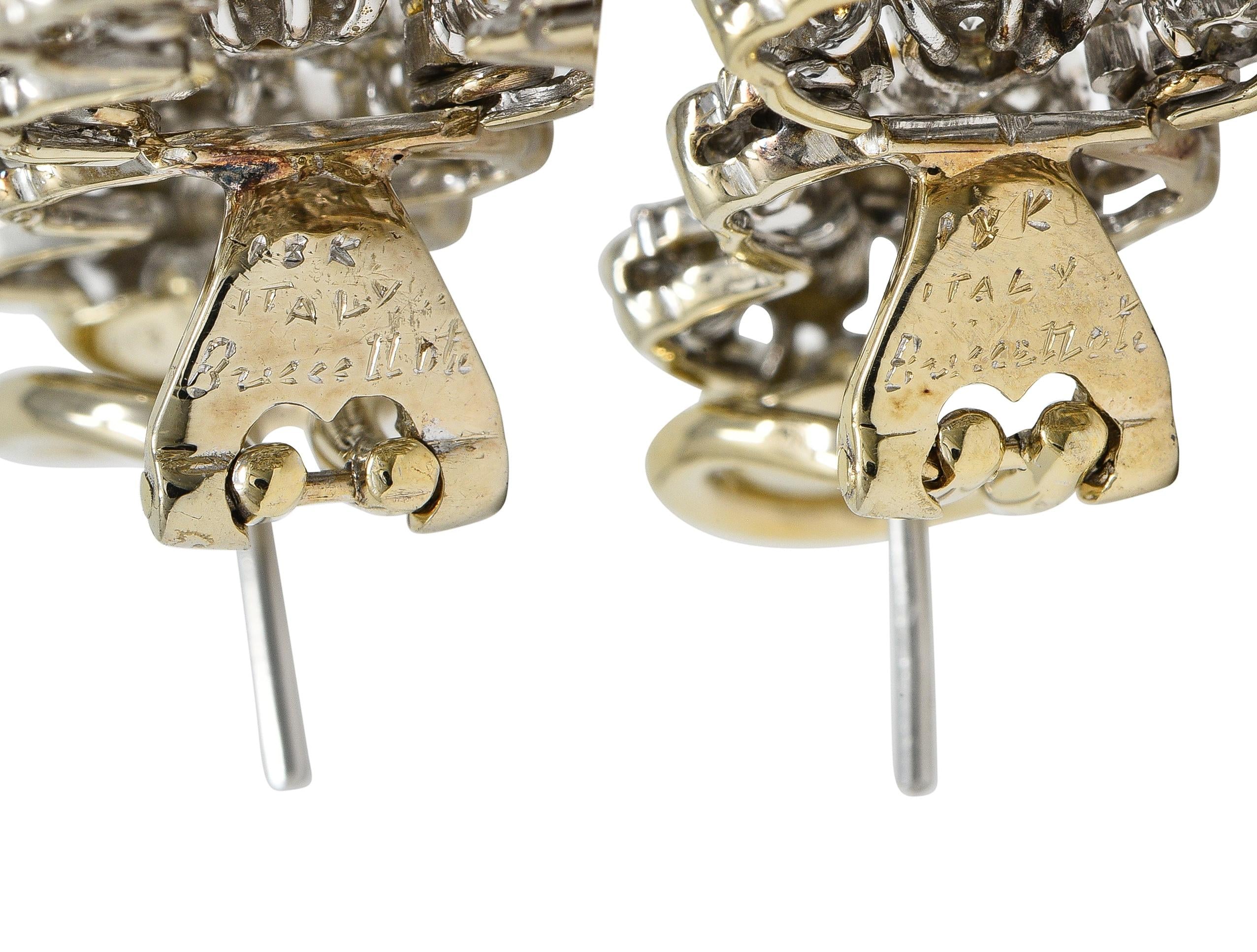 Buccellati 4.50 CTW Diamond 18 Karat Two-Tone Gold Chandelier Drop Earring