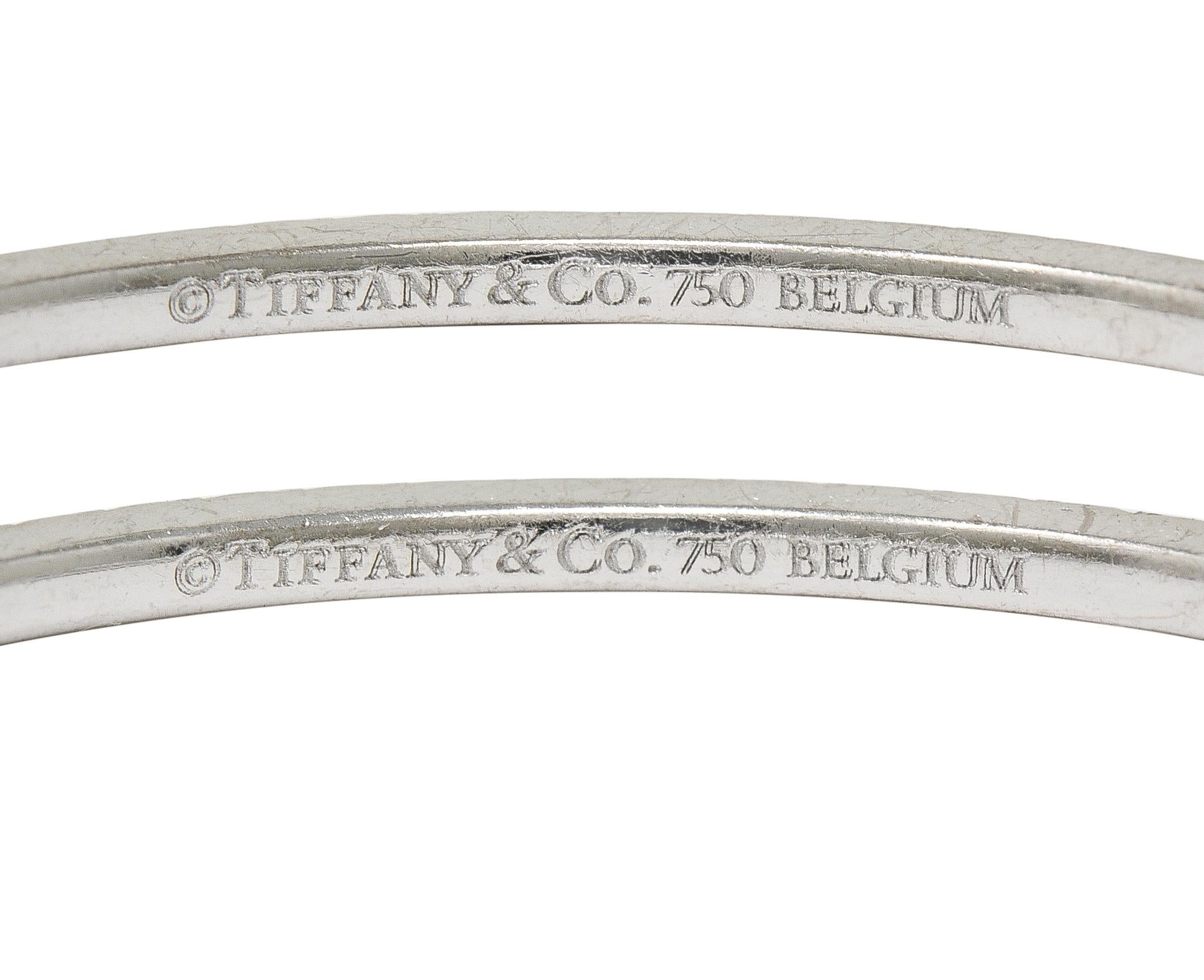 Tiffany & Co. 1.38 CTW Diamond 18K Gold 30.0 MM Inside Outside Hoop Earrings
