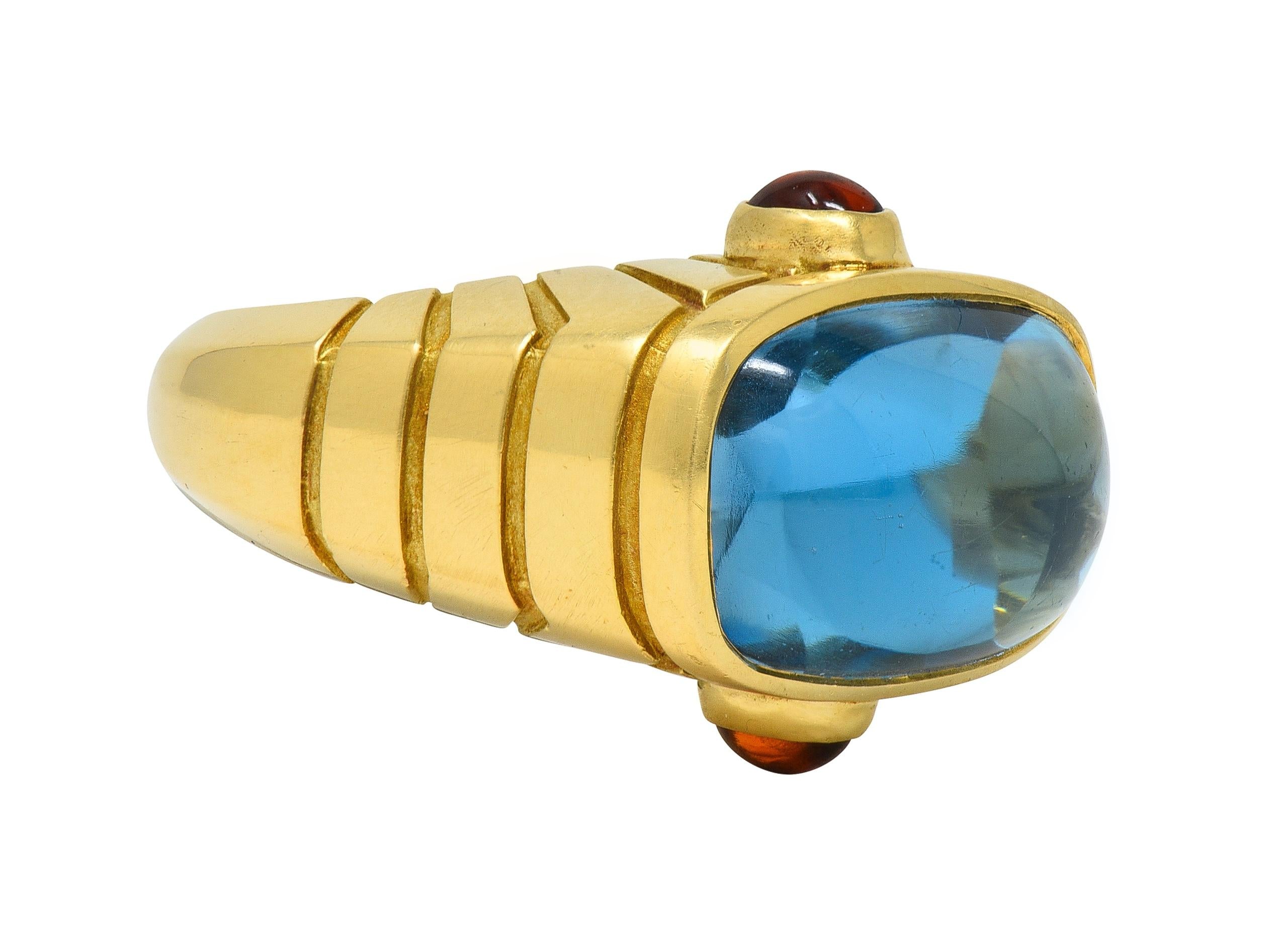 Van Cleef & Arpels 1980's Topaz Citrine 18 Karat Yellow Gold Vintage Domed Ring