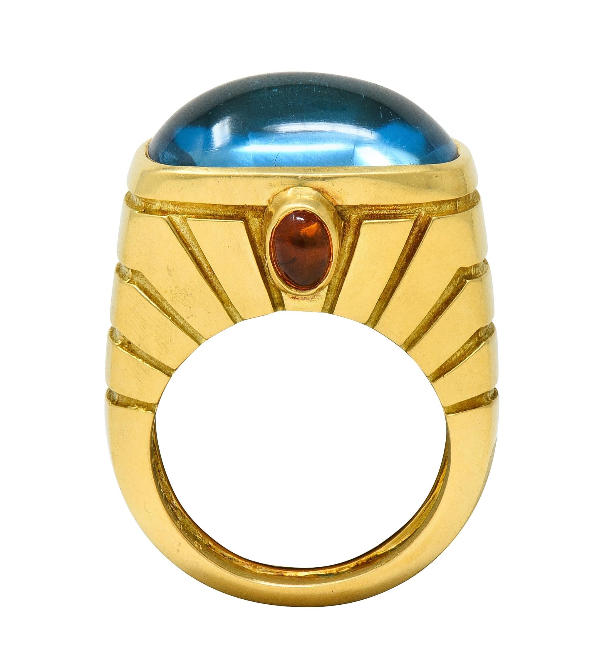 Van Cleef & Arpels 1980's Topaz Citrine 18 Karat Yellow Gold Vintage Domed Ring