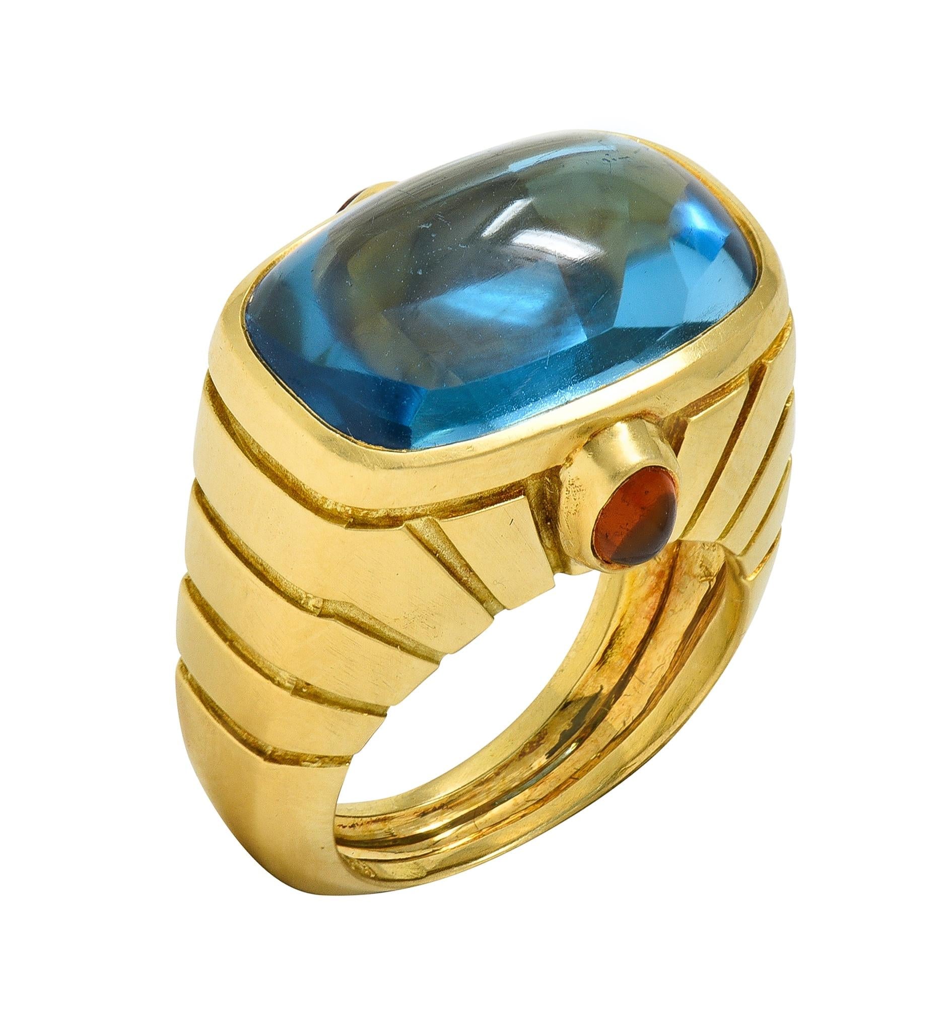 Van Cleef & Arpels 1980's Topaz Citrine 18 Karat Yellow Gold Vintage Domed Ring