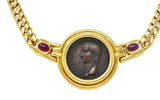 Bulgari Ruby Ancient Coin 18 Karat Gold Monete Roman Caligula Collar Necklace