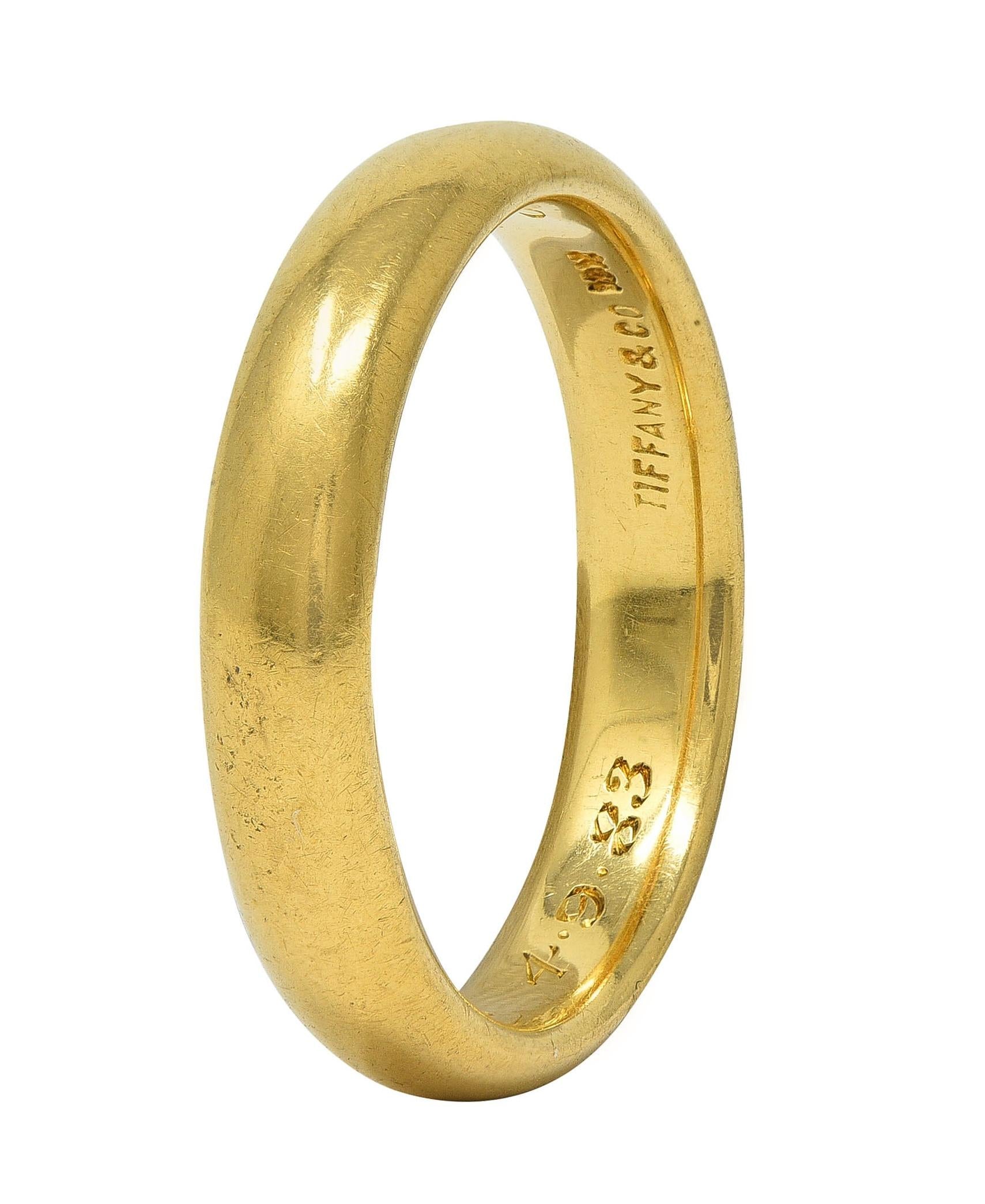 Tiffany & Co. 1983 18 Karat Yellow Gold Vintage Forever Unisex Wedding Band Ring