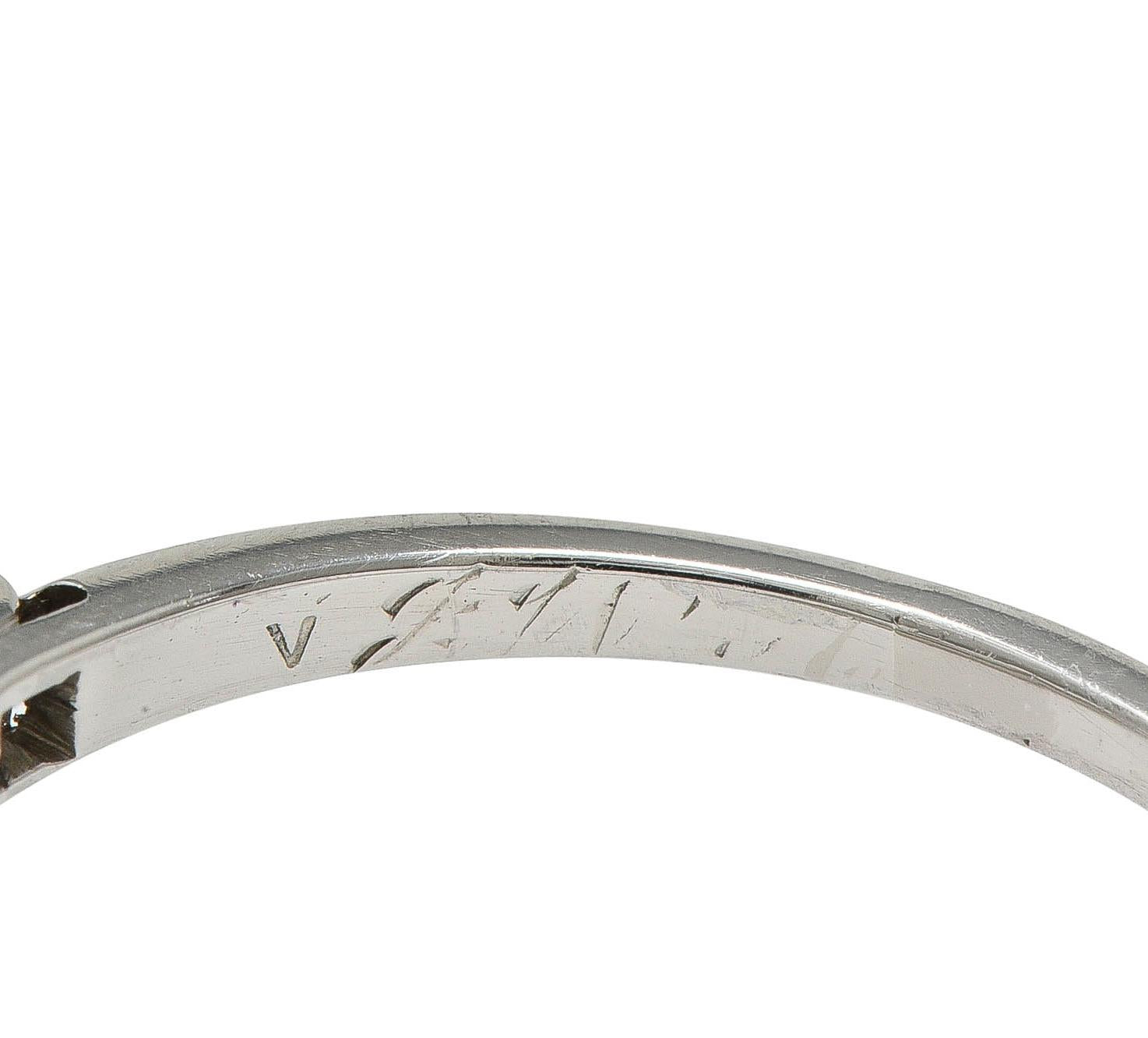 Mid-Century 0.85 CTW Transitional Cut Diamond Platinum Vintage Engagement Ring