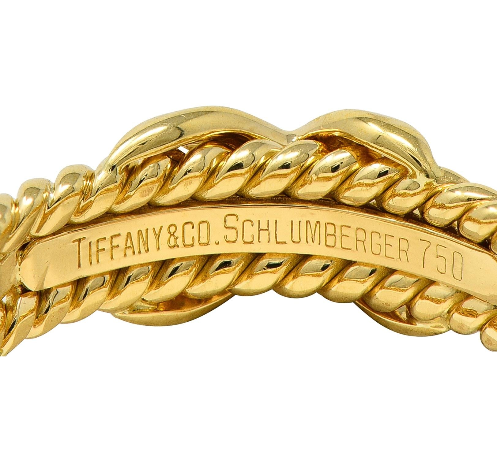 Jean Schlumberger Tiffany & Co. 18 Karat Yellow Gold Twisted Rope X Band Ring