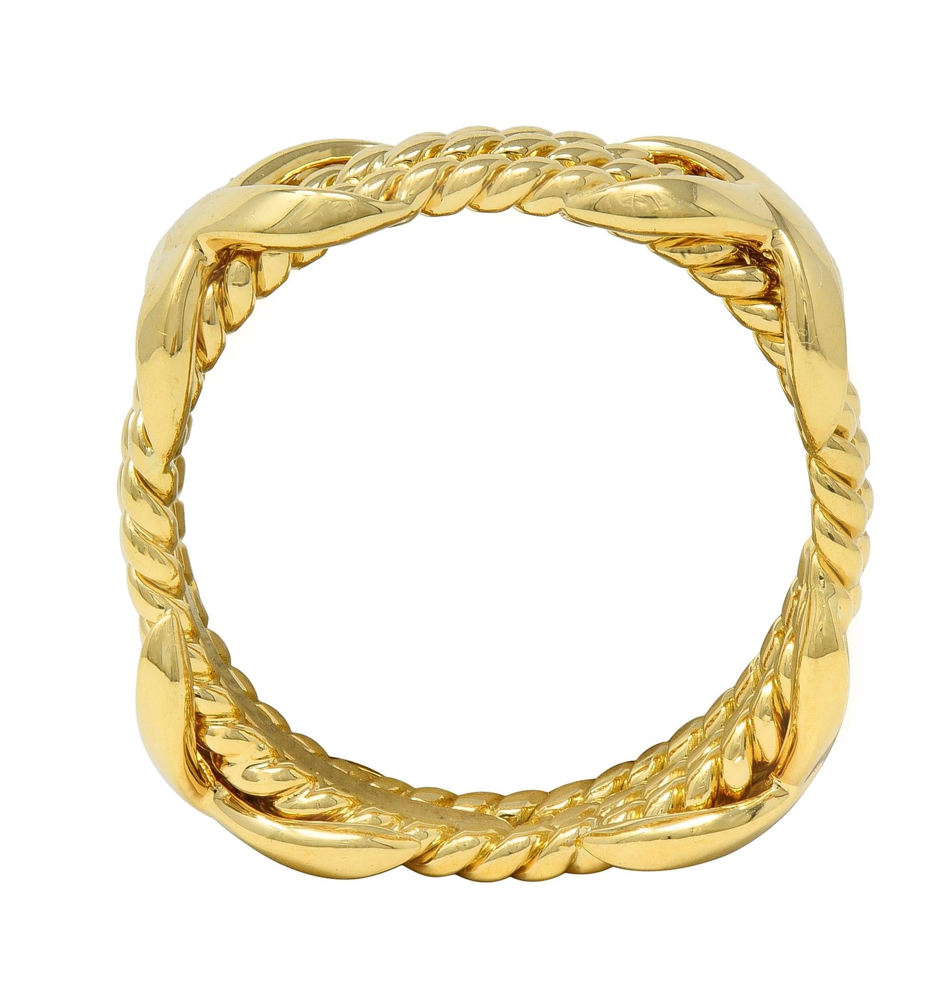 Jean Schlumberger Tiffany & Co. 18 Karat Yellow Gold Twisted Rope X Band Ring