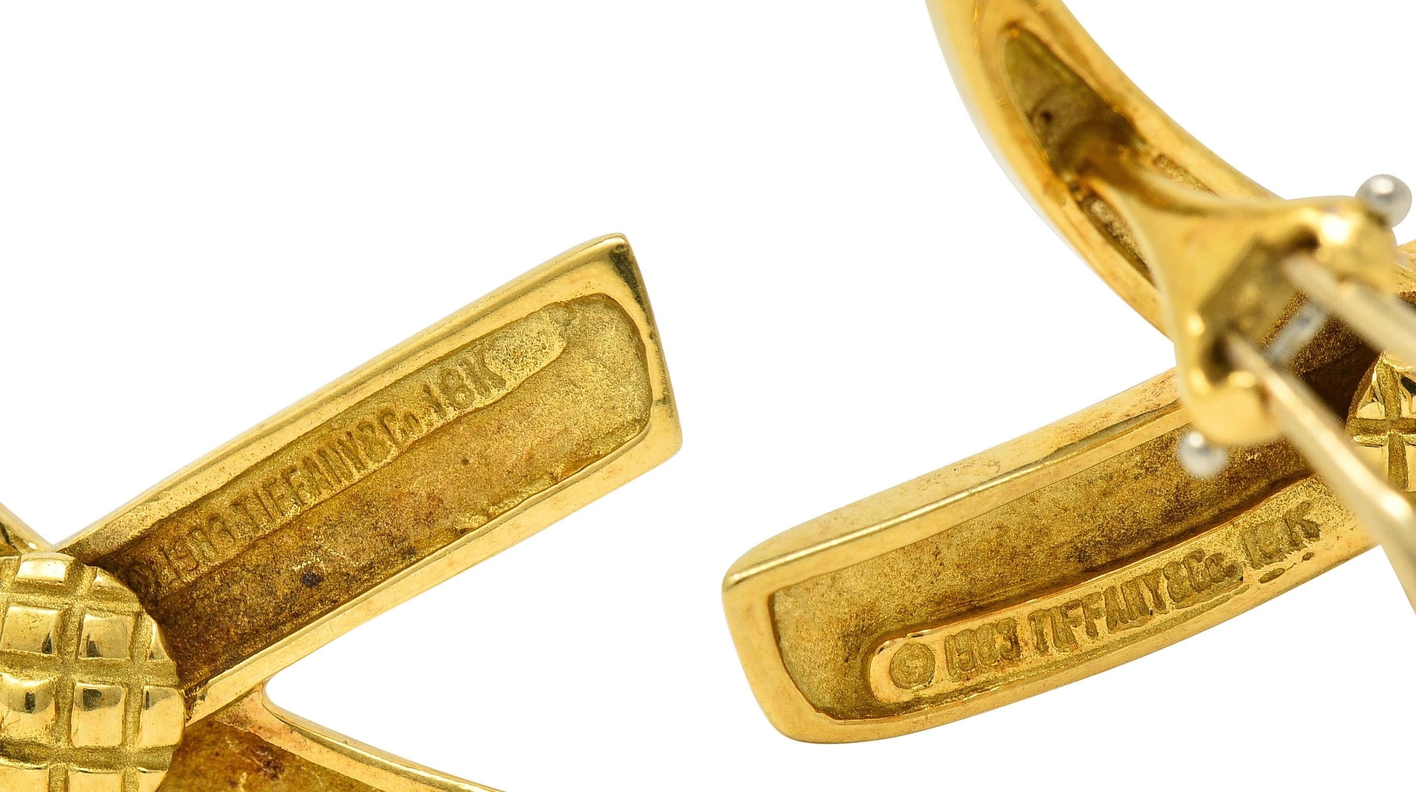 Paloma Picasso Tiffany & Co. 1983 18K Gold X Graffiti Vintage Ear-Clip Earrings