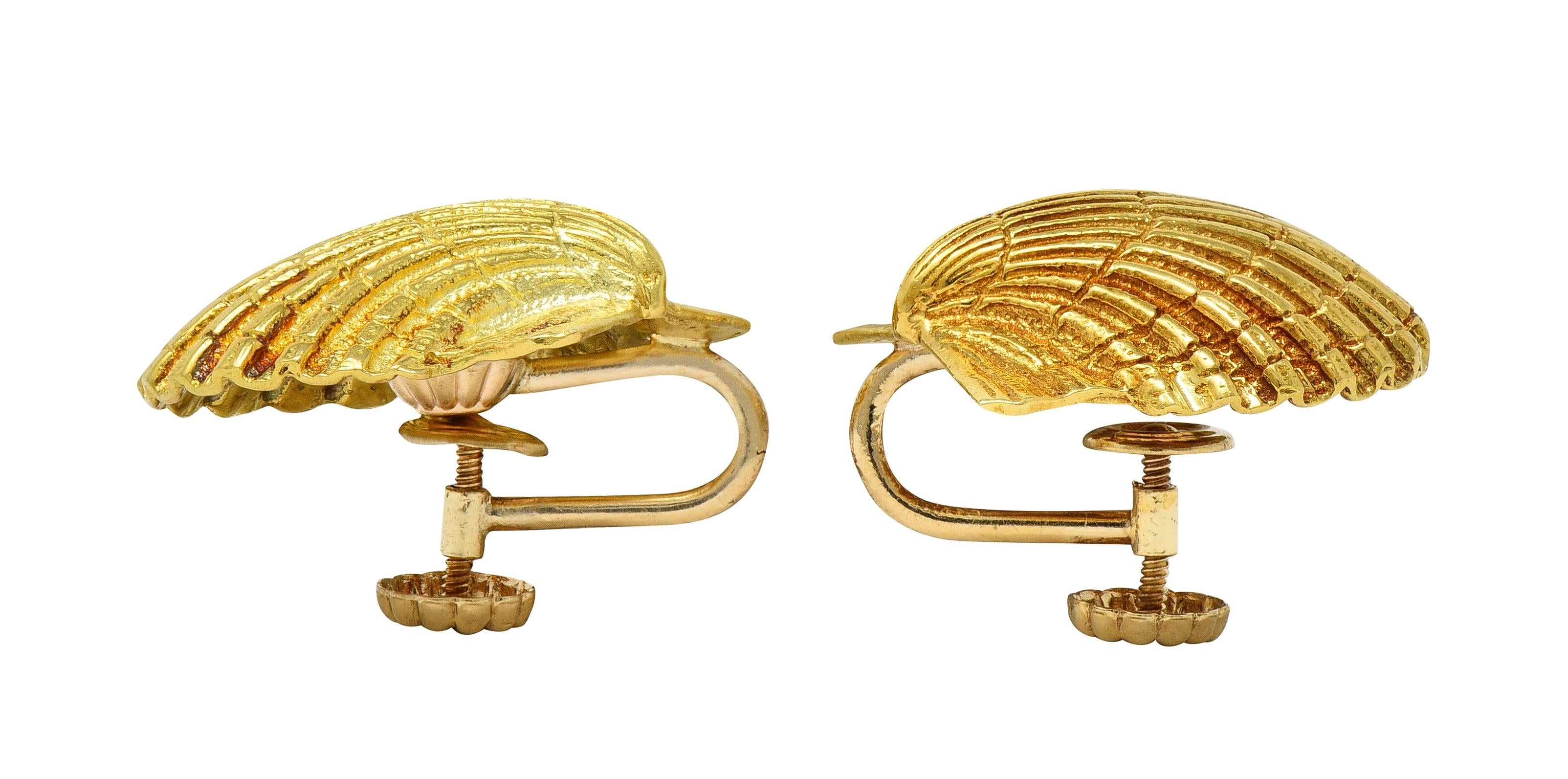 Jean Schlumberger Tiffany & Co. 18K Gold Vintage Sea Shell Ear-Clip Earrings