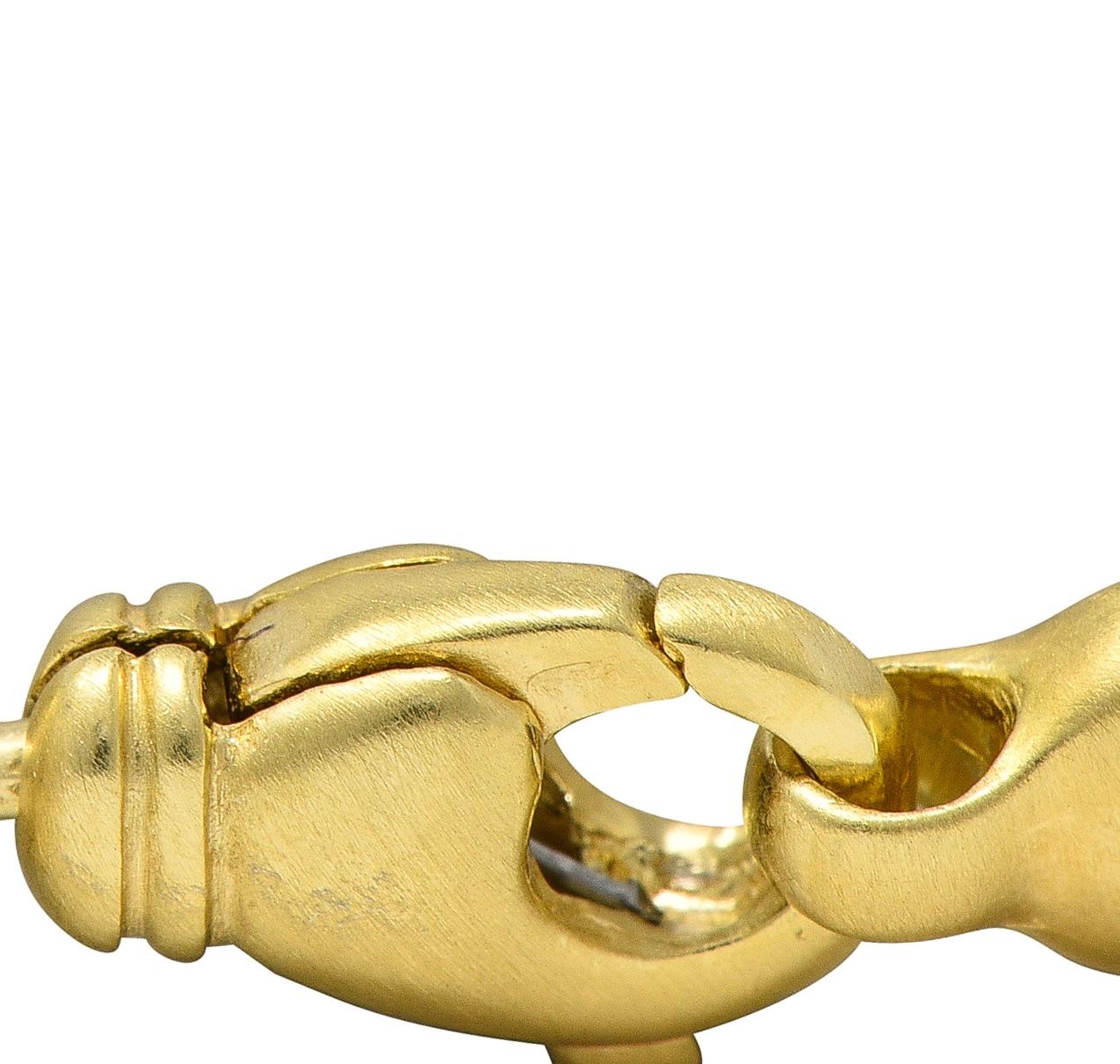 Theo Fennel Contemporary 18K Gold Brushed Cable Link Unisex Chain Necklace