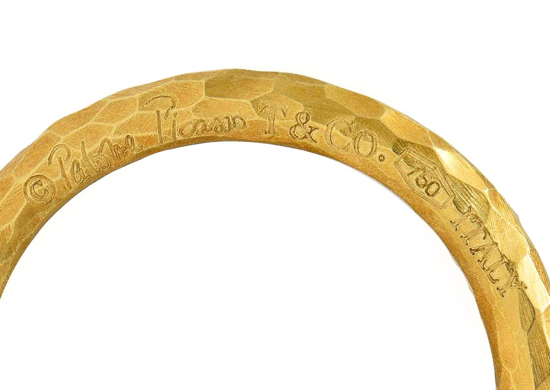 Paloma Picasso Tiffany & Co. 2000's 18K Gold Hammered Circles Chain Necklace