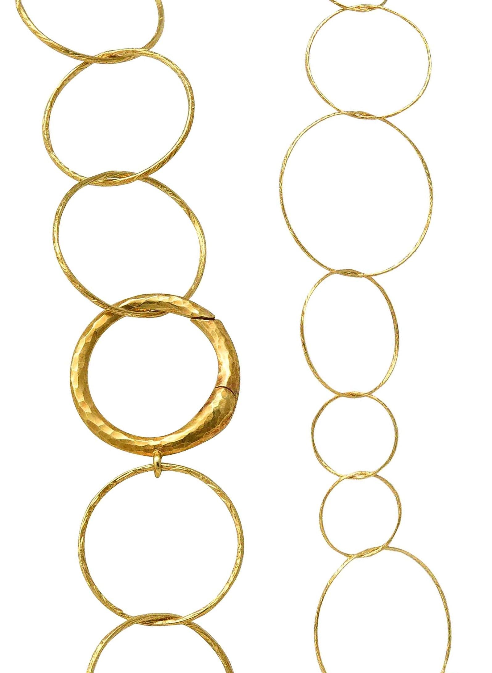 Paloma Picasso Tiffany & Co. 2000's 18K Gold Hammered Circles Chain Necklace