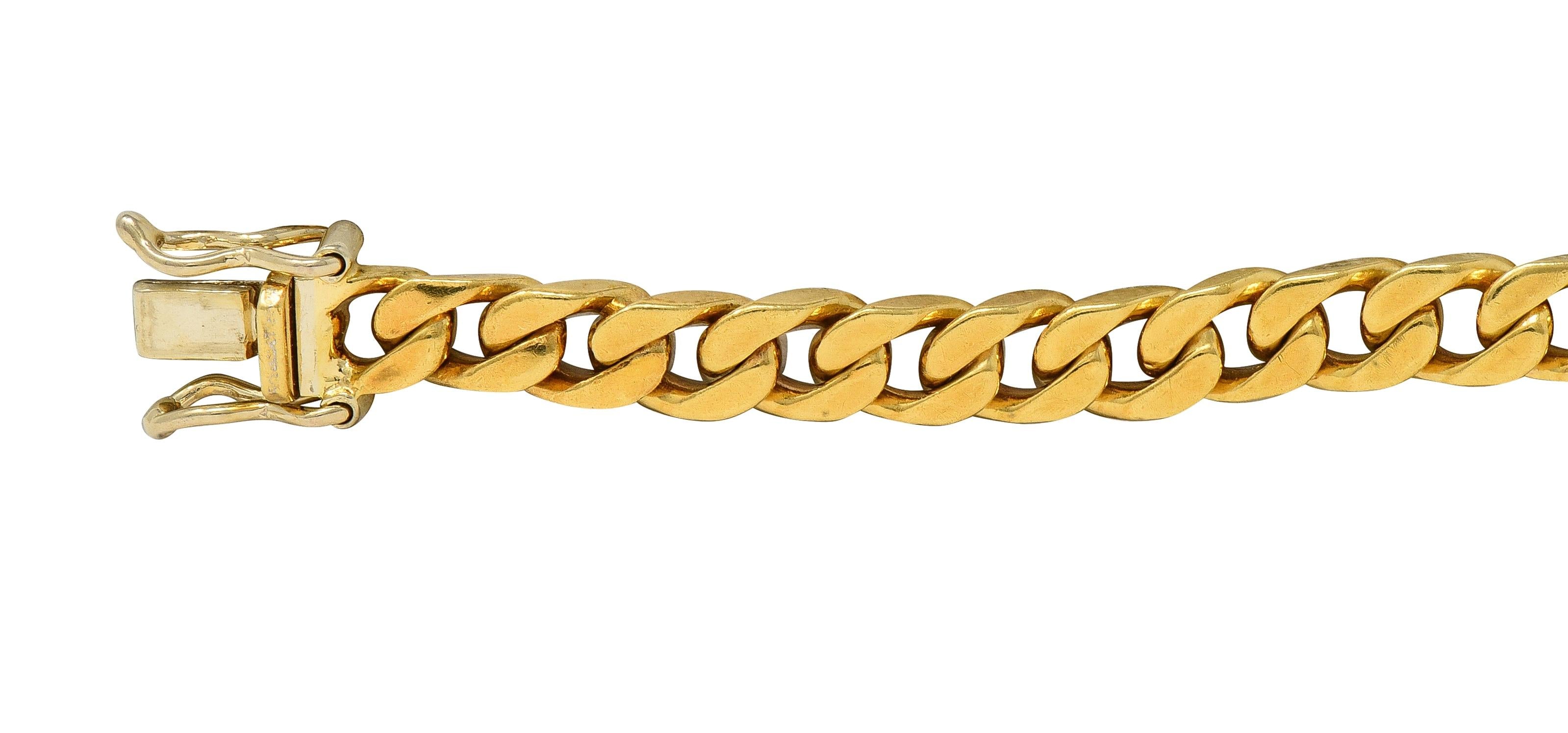 Bulgari 1970's Diamond 18 Karat Yellow Gold Vintage Bar Bracelet
