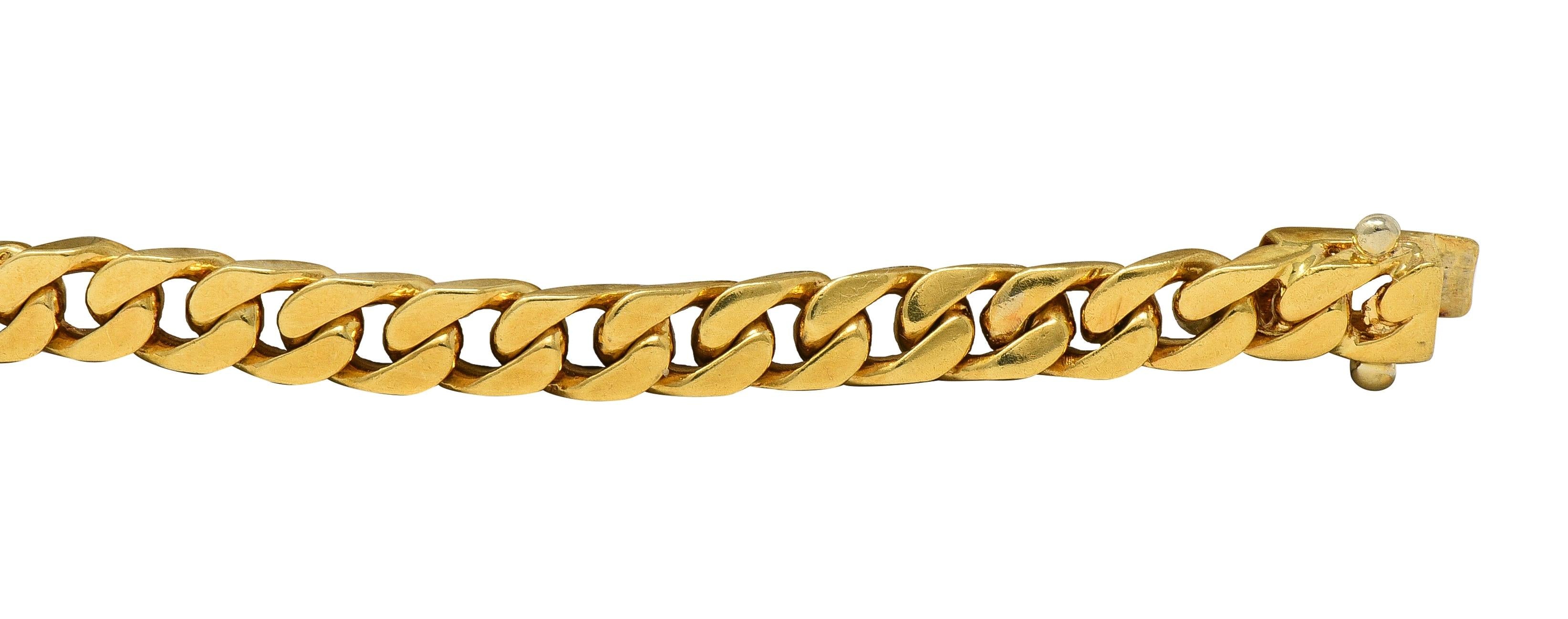 Bulgari 1970's Diamond 18 Karat Yellow Gold Vintage Bar Bracelet