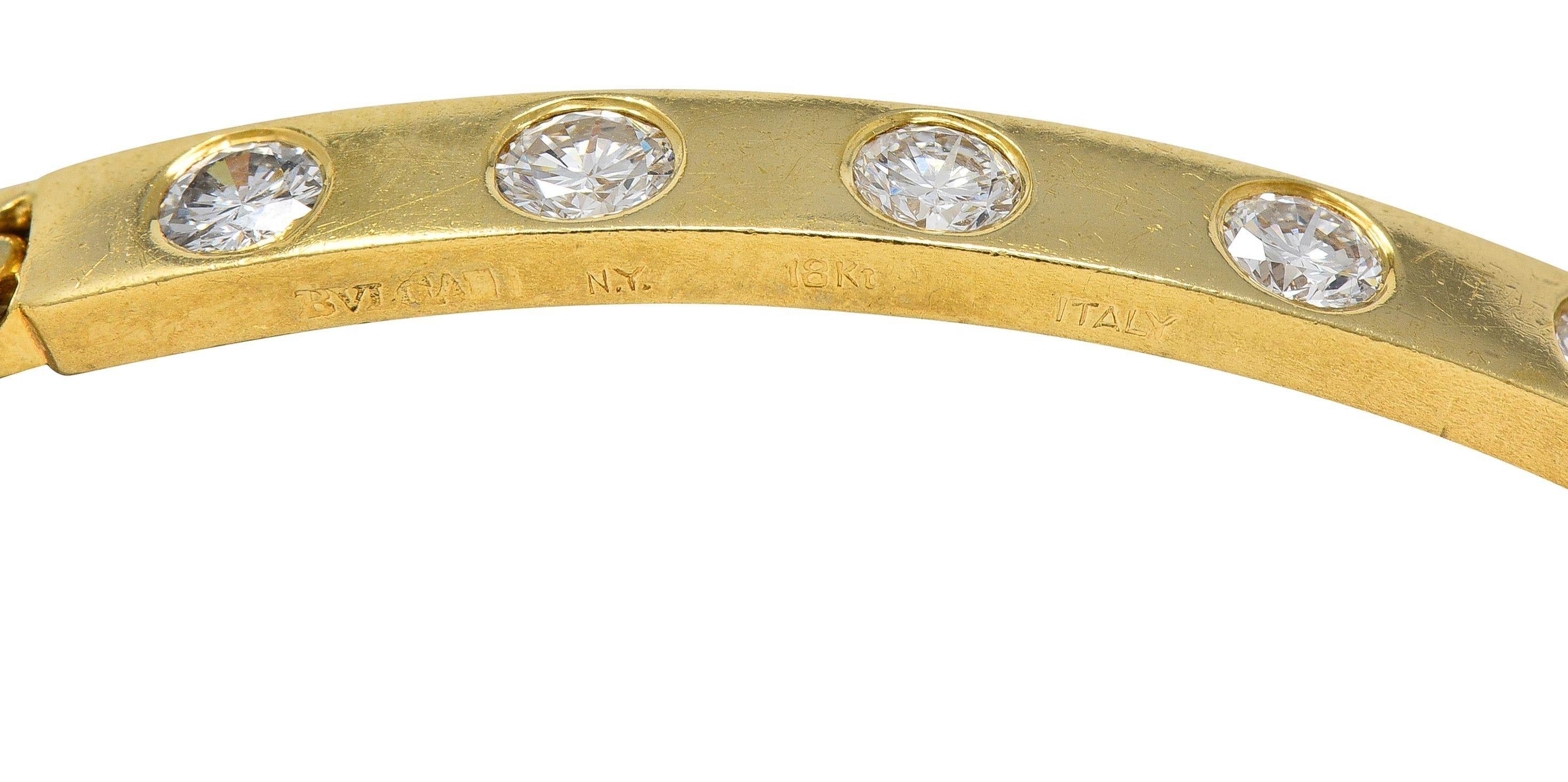 Bulgari 1970's Diamond 18 Karat Yellow Gold Vintage Bar Bracelet
