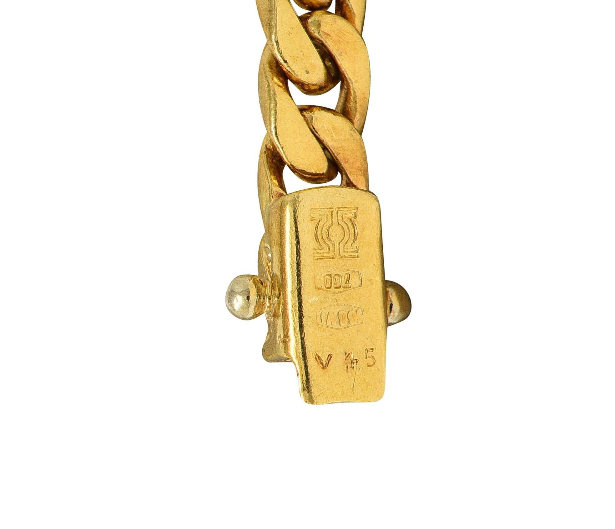 Bulgari 1970's Diamond 18 Karat Yellow Gold Vintage Bar Bracelet