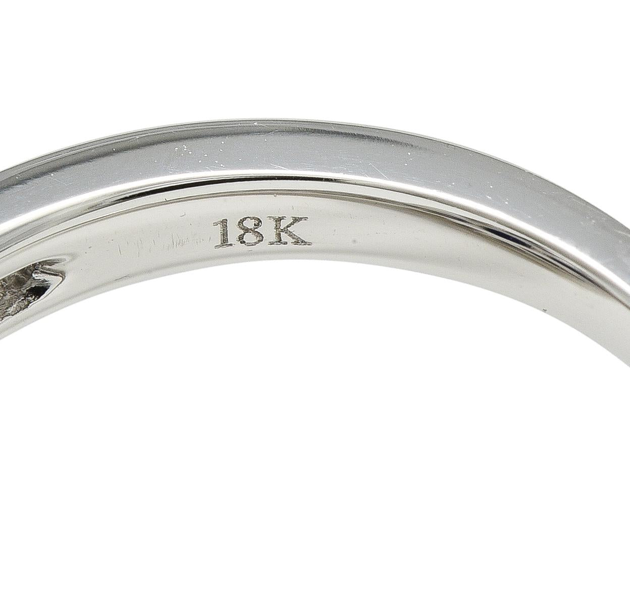 Contemporary 2.56 CTW Sapphire Diamond 18 Karat White Gold Halo Ring